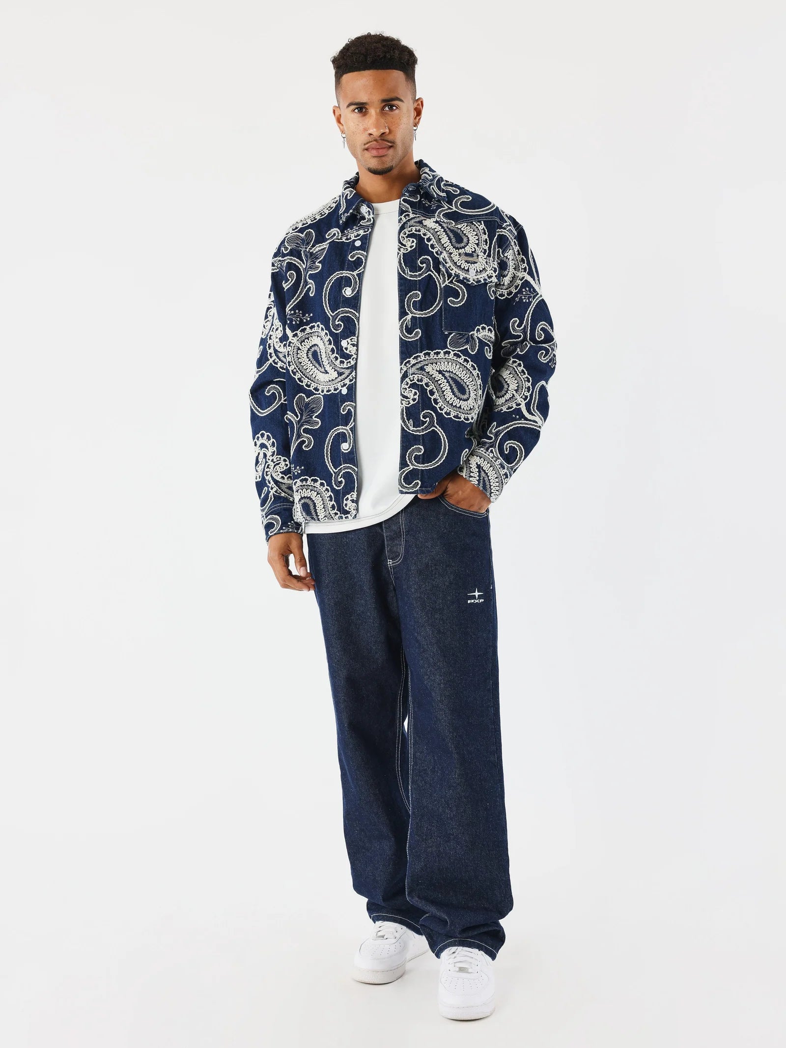 PXP - Veste en jean bandana brodée