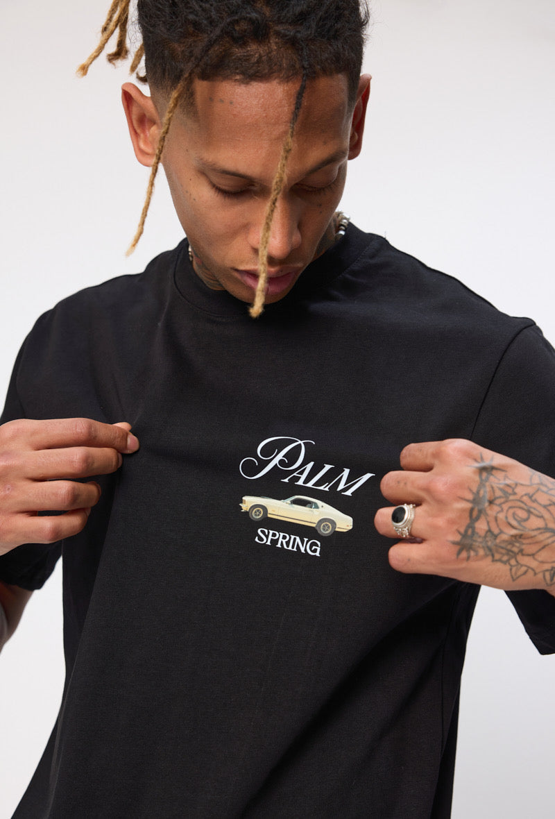 T-shirt Palm Spring noir