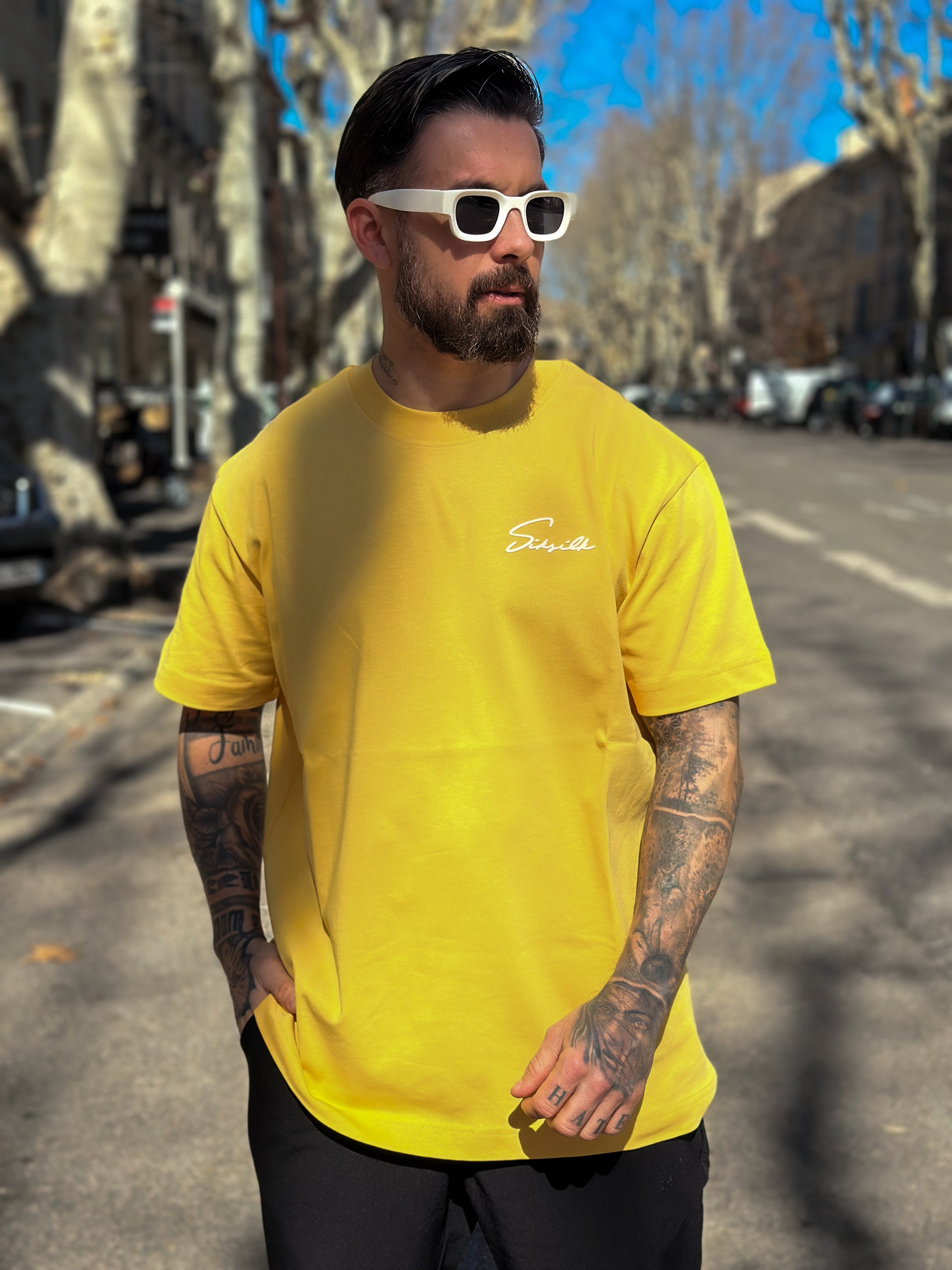 Siksilk - Script T-Shirt Yellow