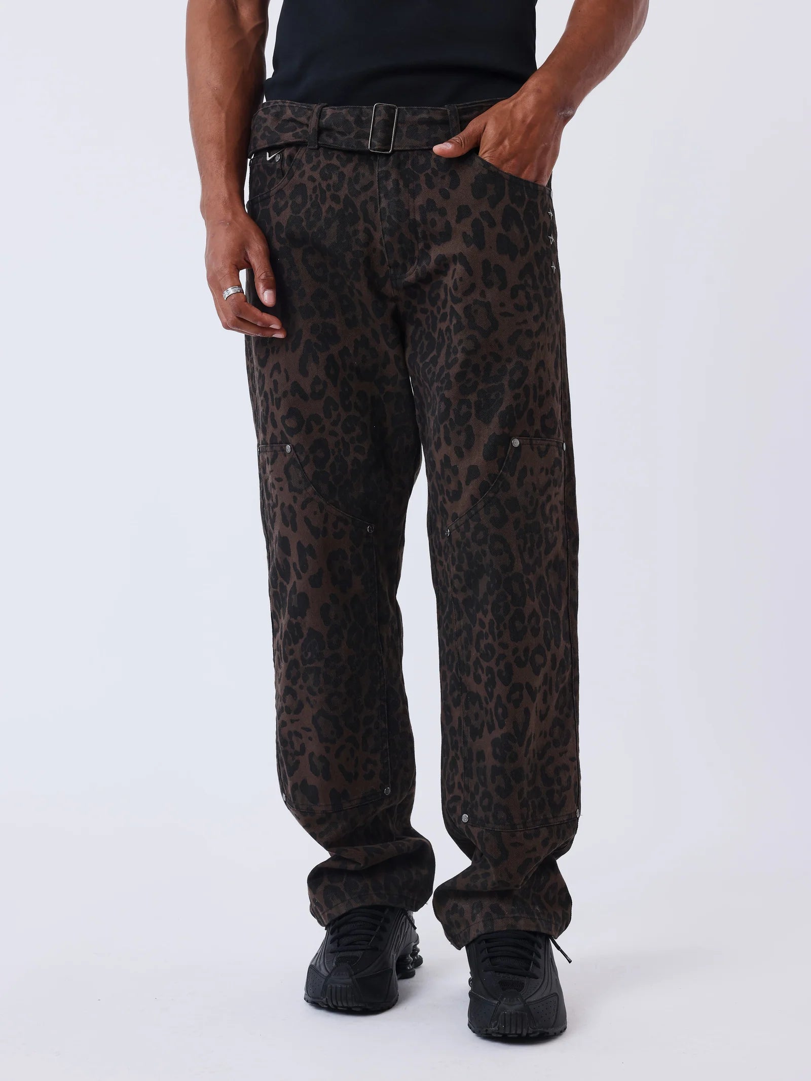 PXP - Pantalon denim léopard