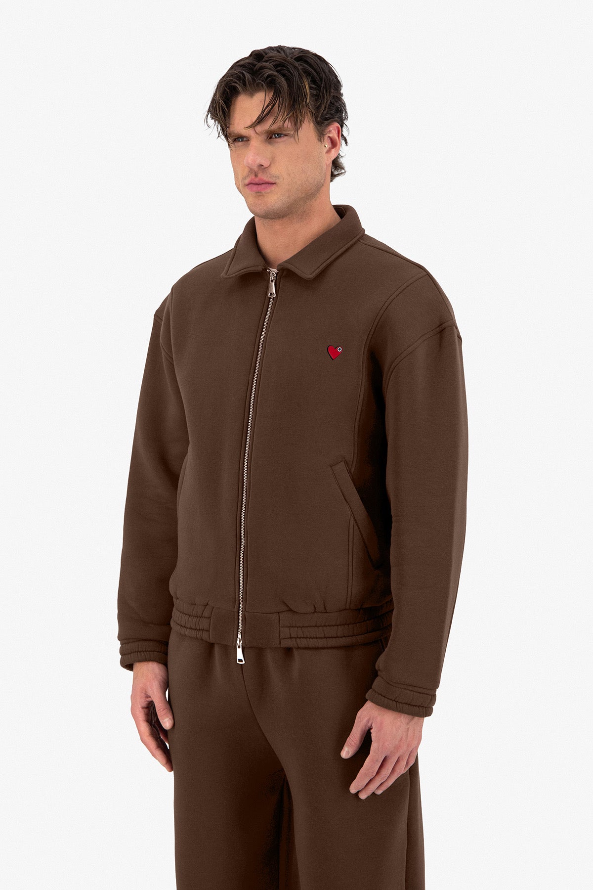 Veste marron petit cœur