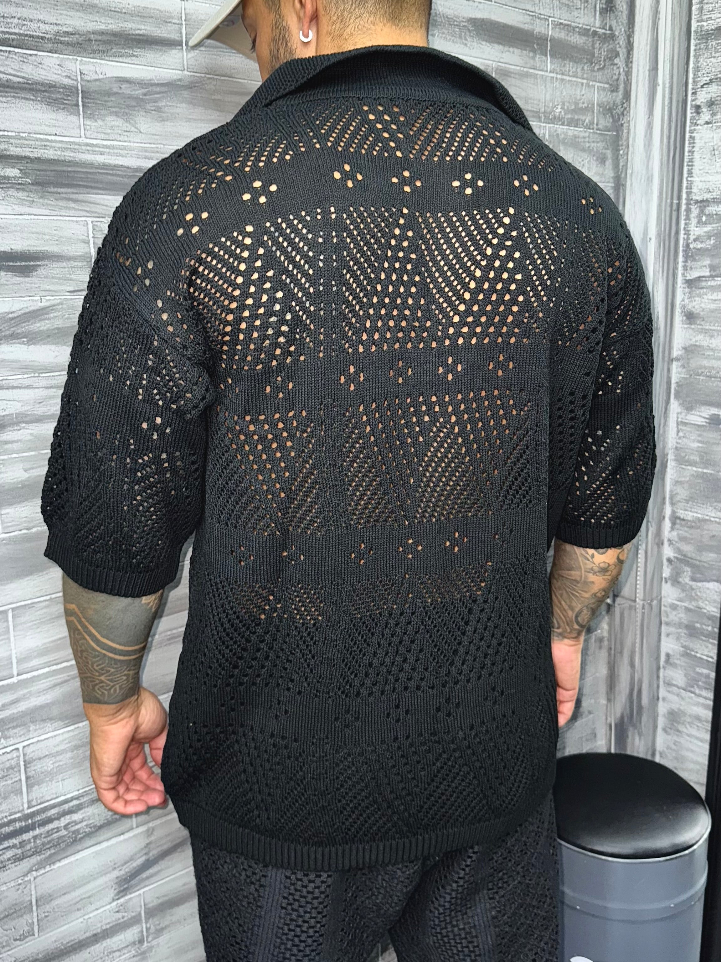 Chemise maille Tulum noir