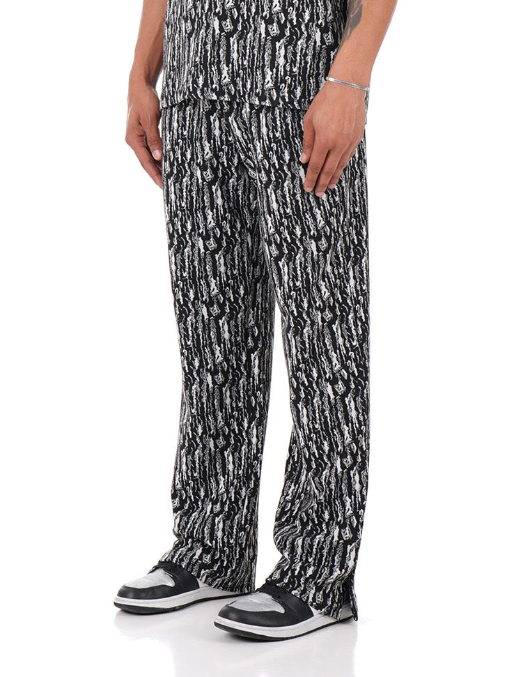Pantalon motif noir blanc LL1116