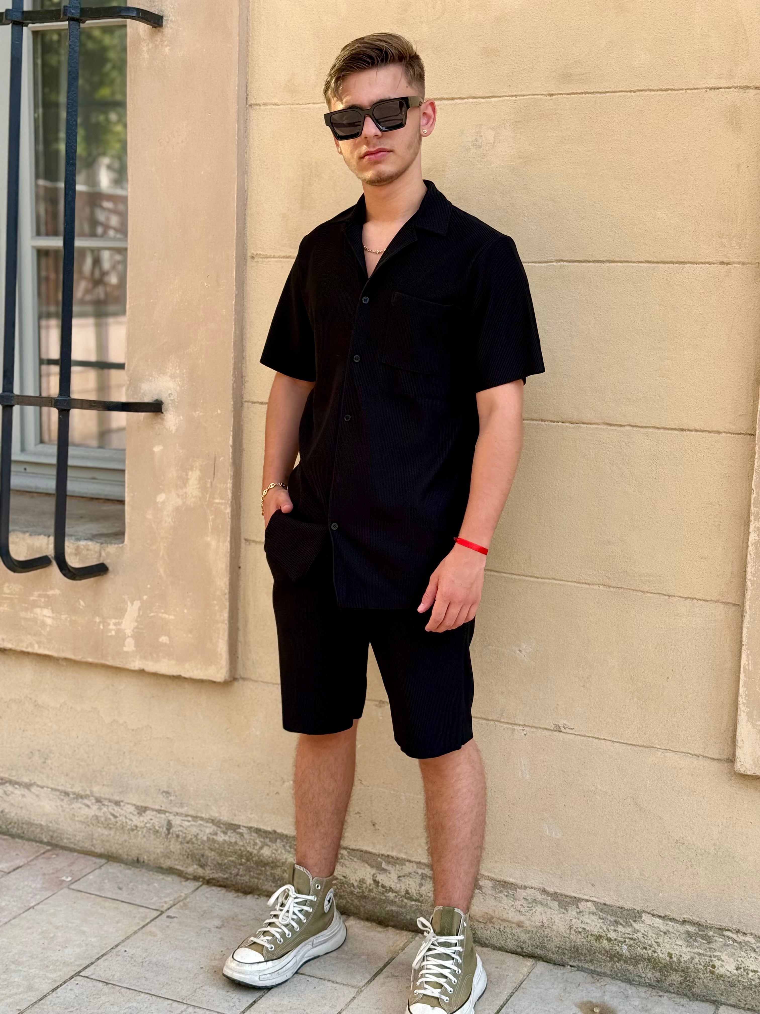 Ensemble Pablo short + chemise noir
