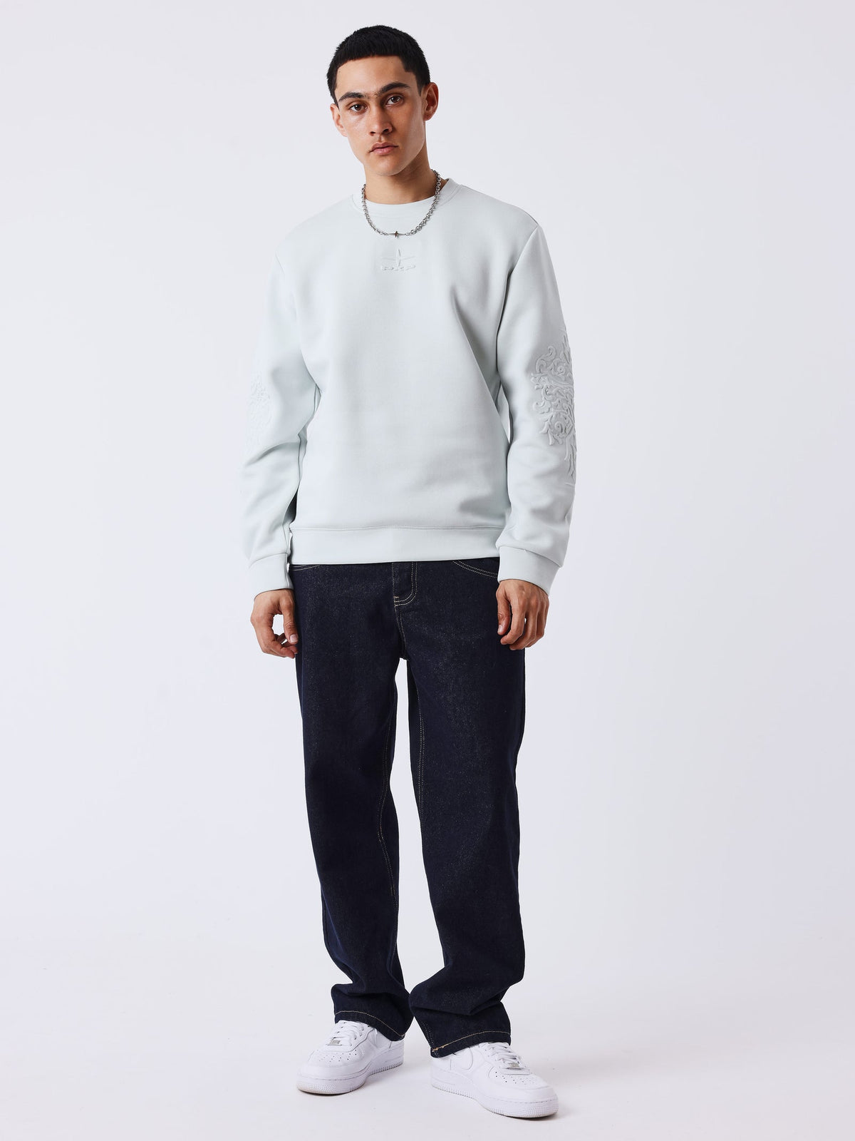 PXP -SWEAT LOGO BRODÉ GRIS CLAIR