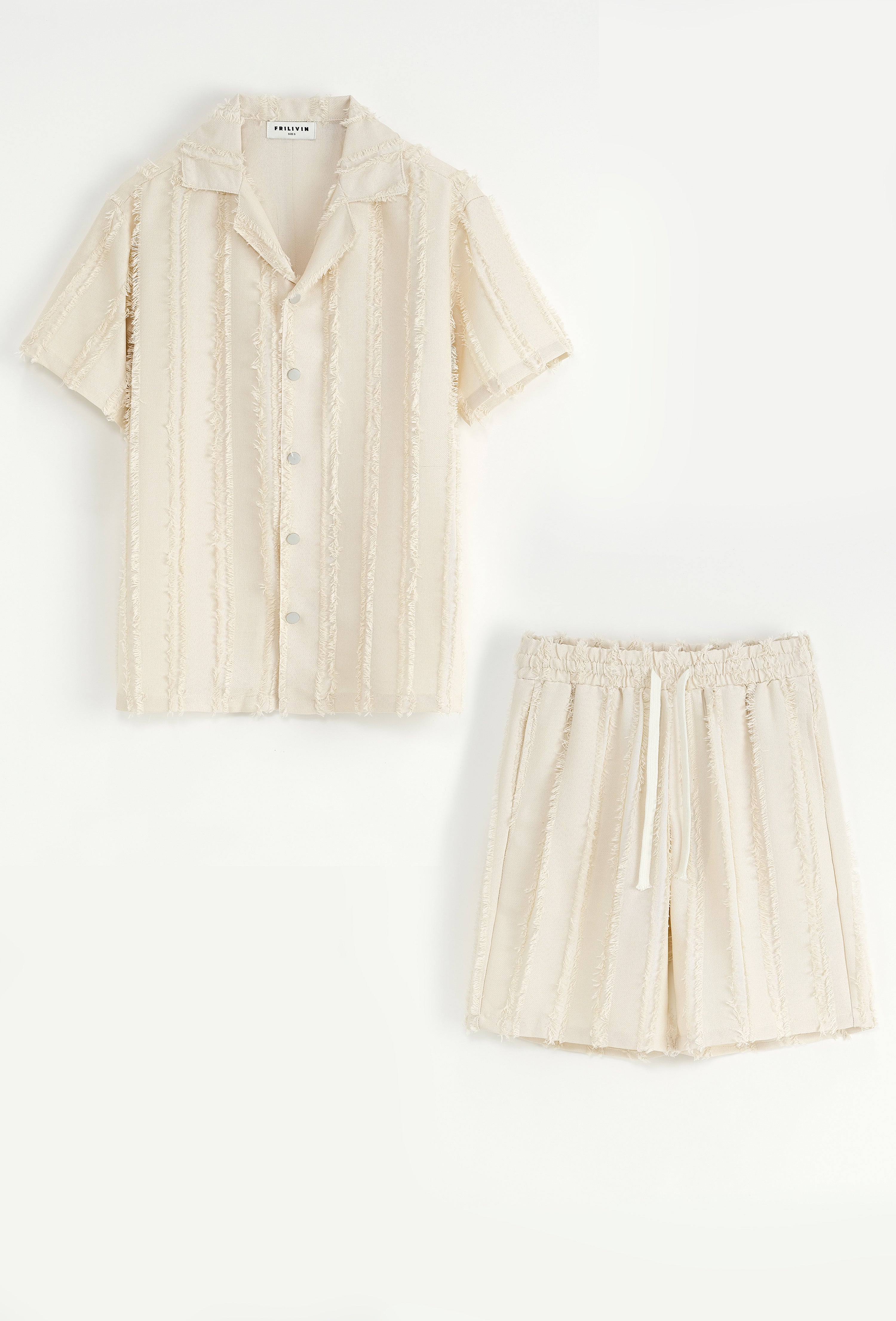 Ensemble Lisbone short + chemise beige