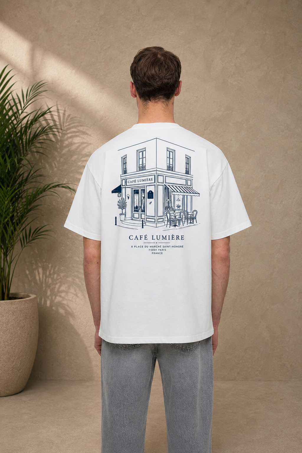 T-shirt Café Lumière blanc
