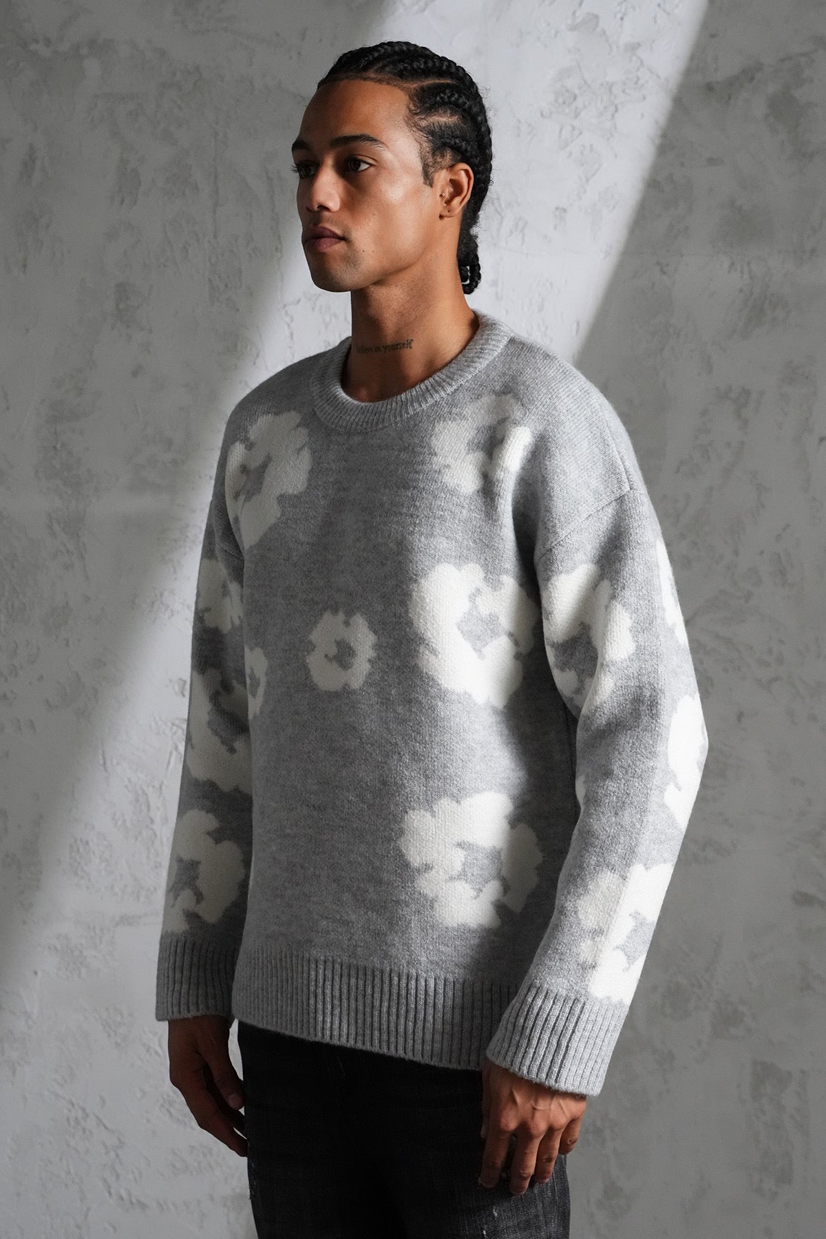 Pull maille Tears gris