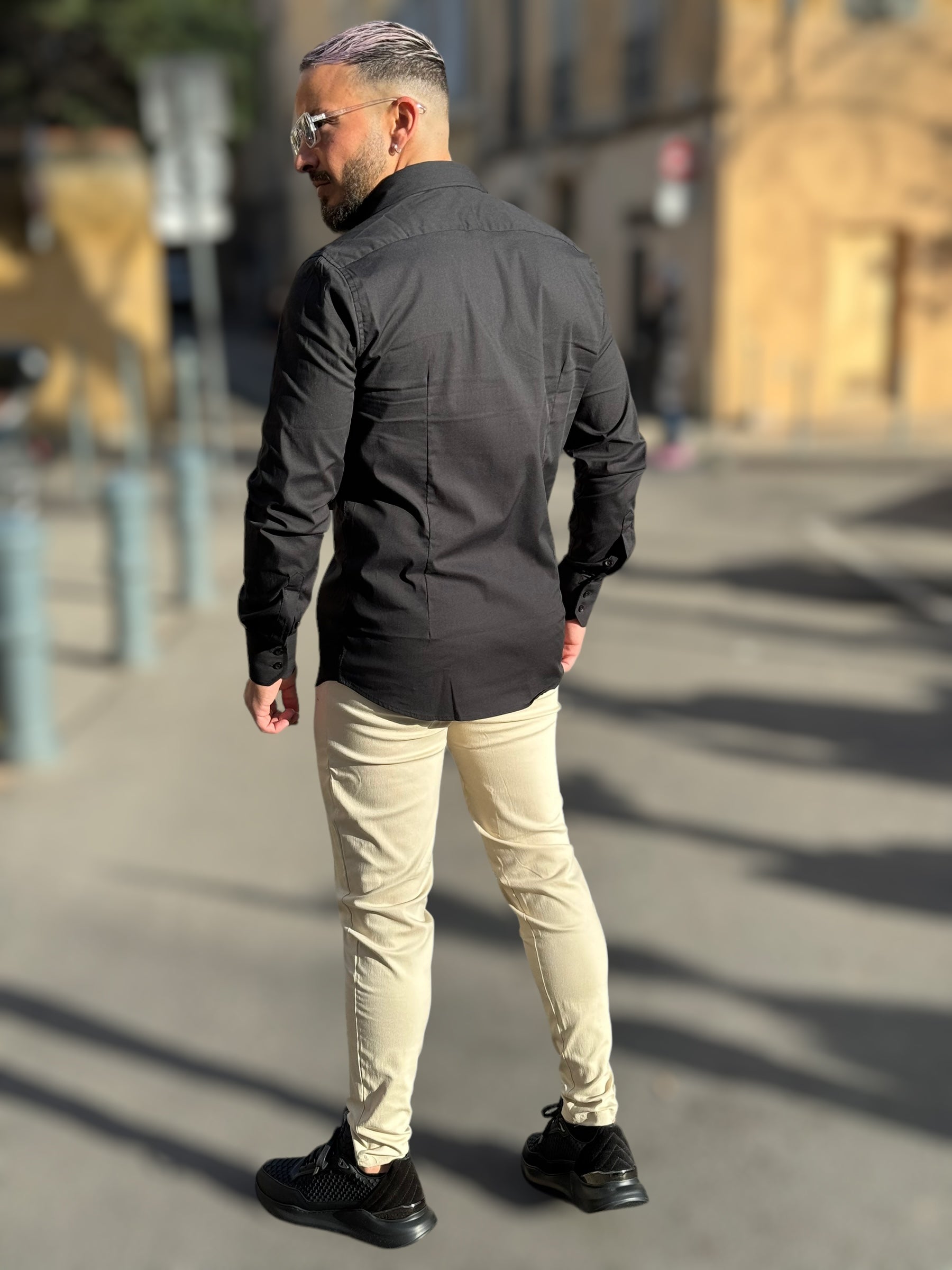 Chemise manche longue noir - Stayin