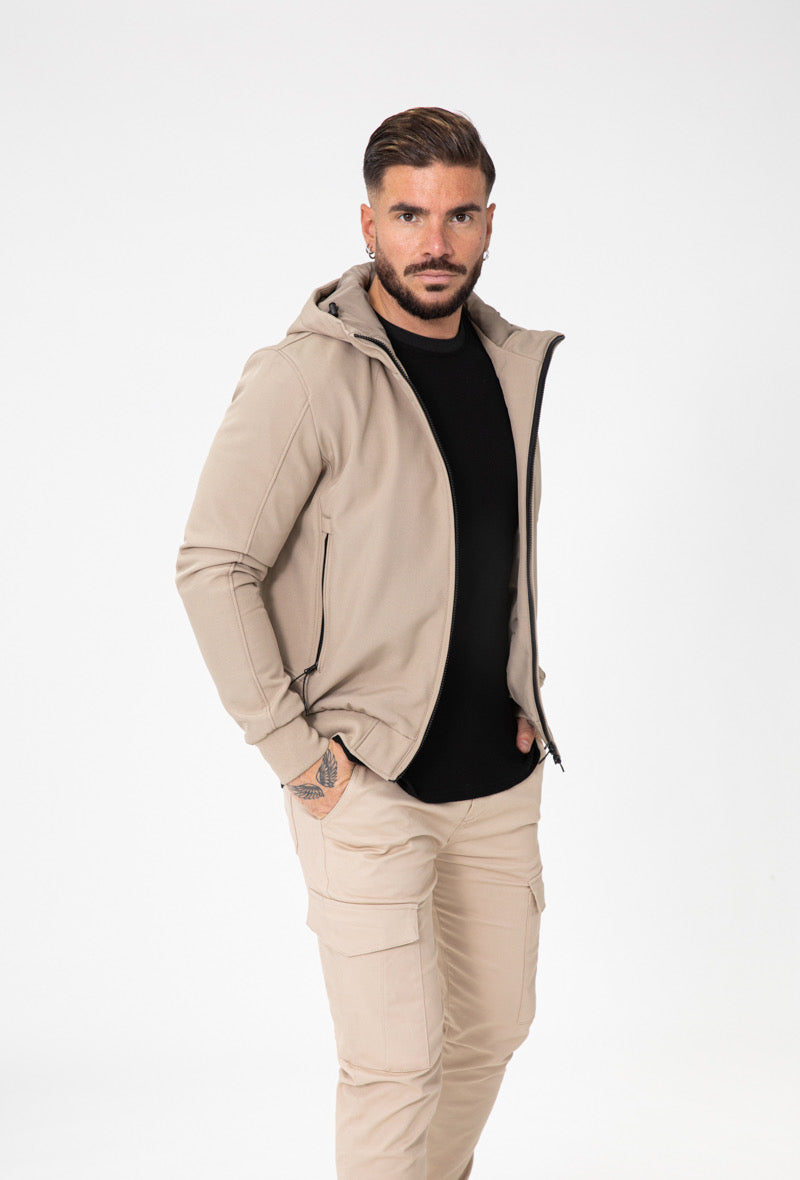 Veste capuche beige