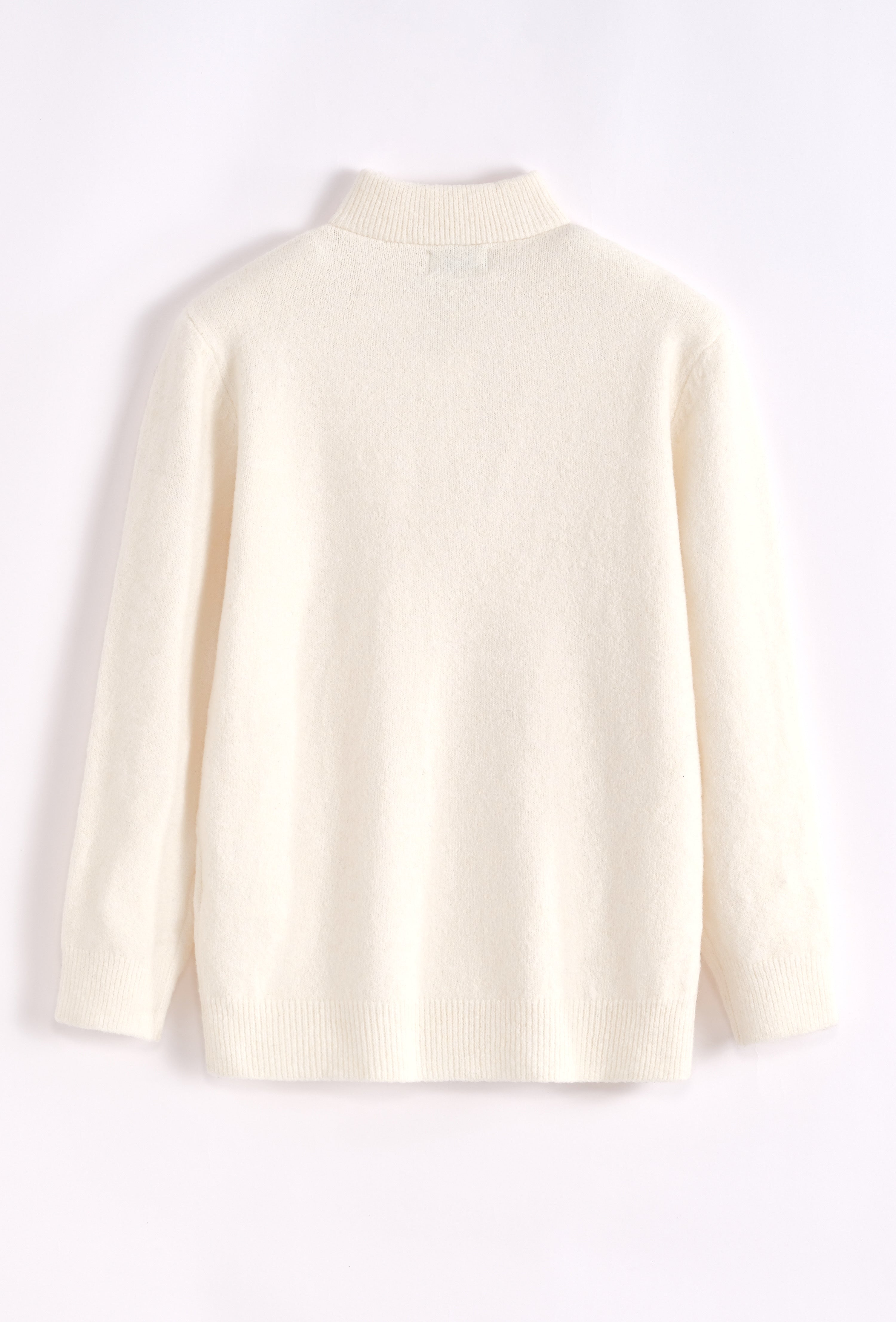 Pull maille blanc col zippé