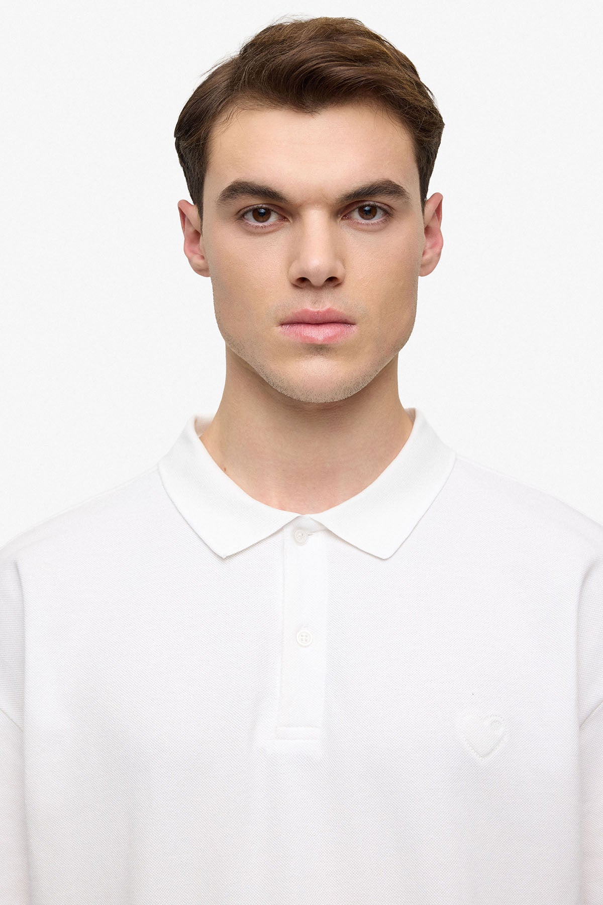 Polo petit cœur blanc