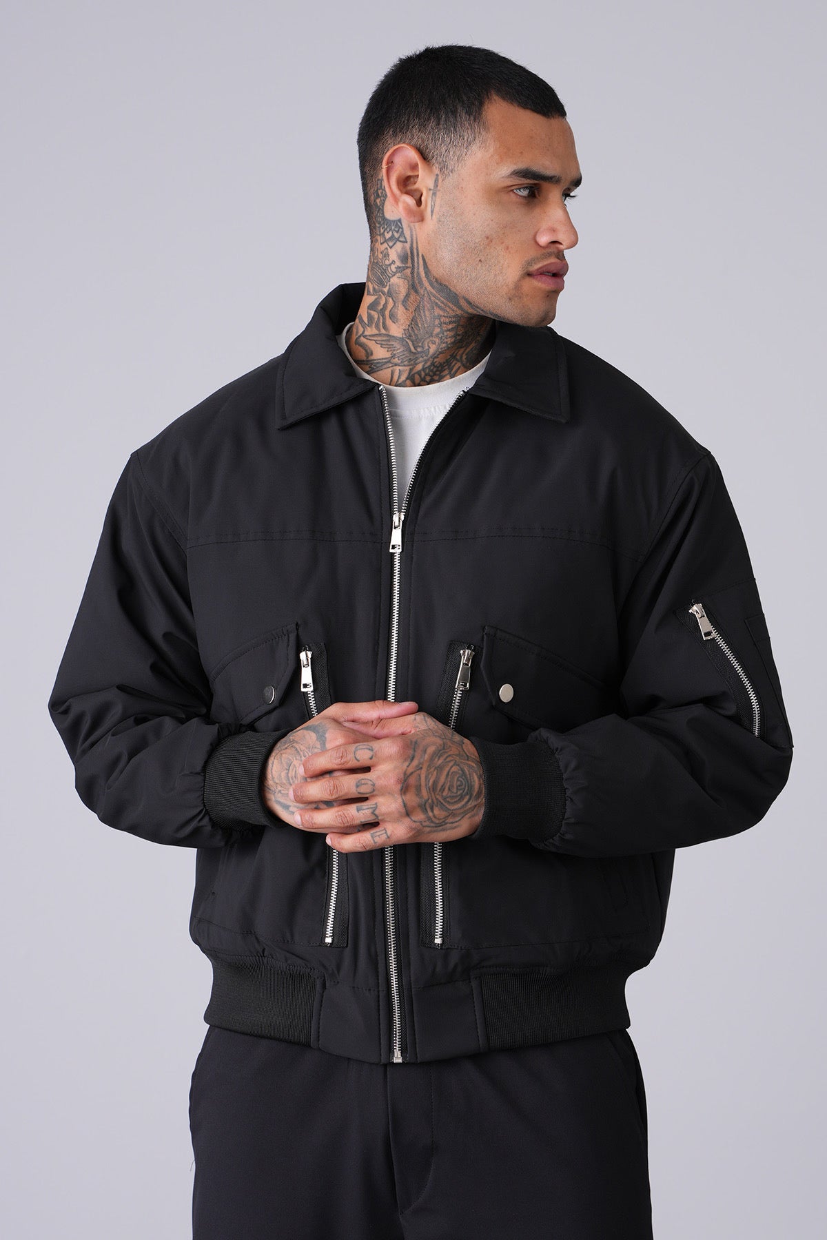 Veste oversize noir zip