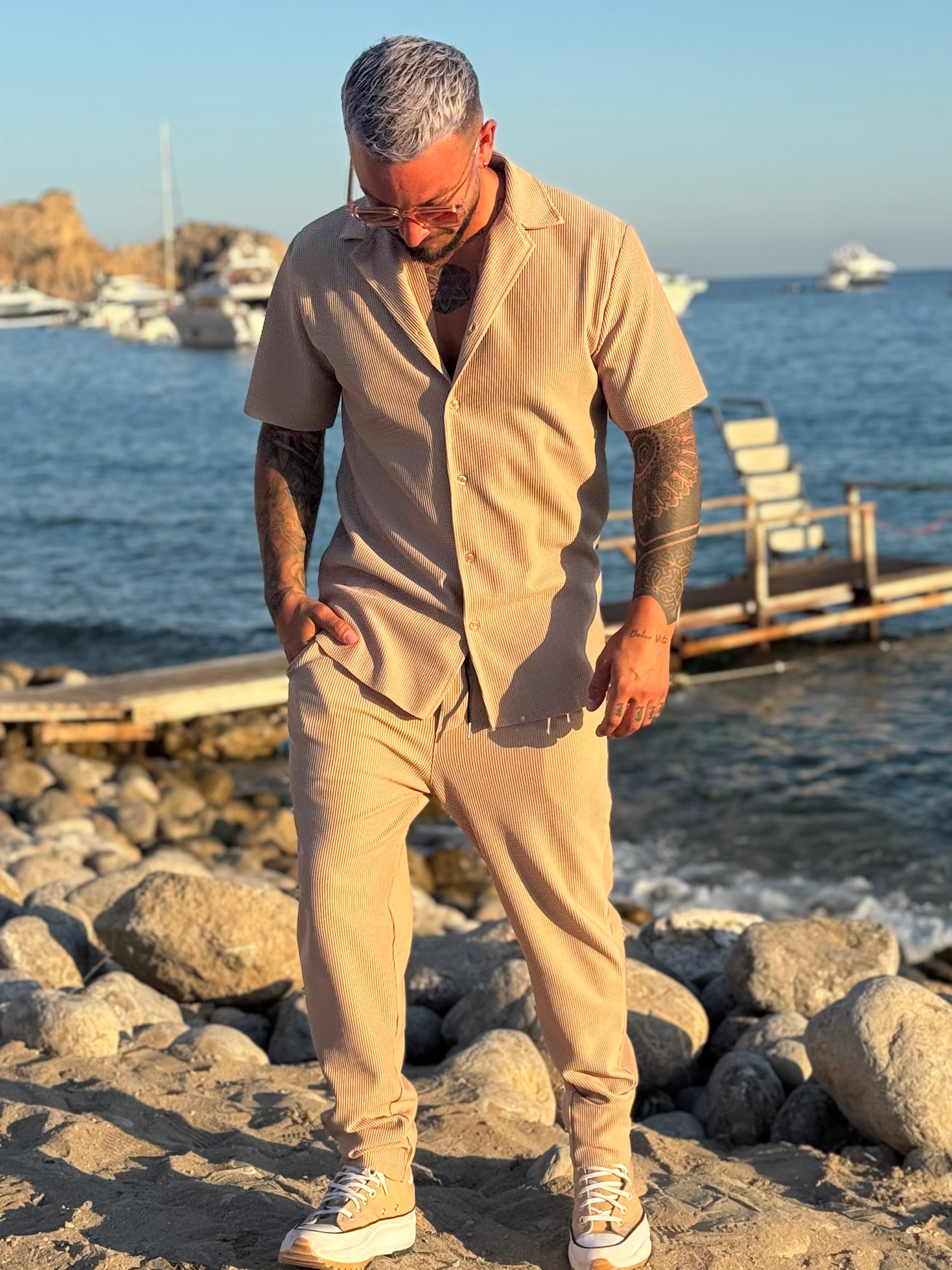 Ensemble Pablo Chemise pantalon beige