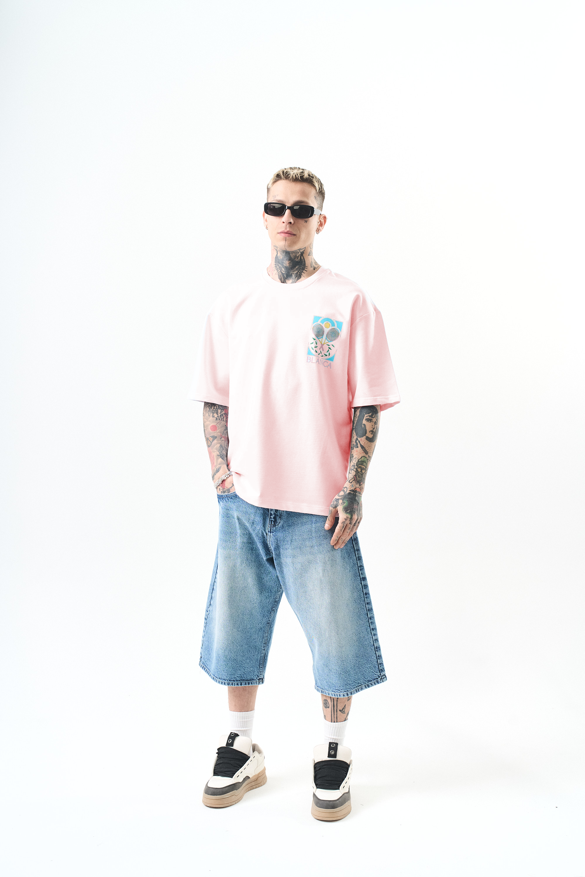 T-shirt Blanca raquette rose