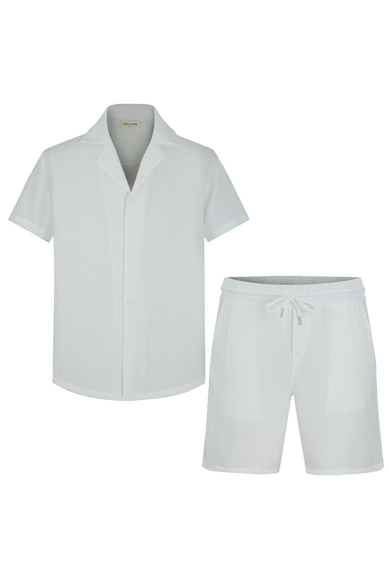 Ensemble Ibiza short chemise blanc