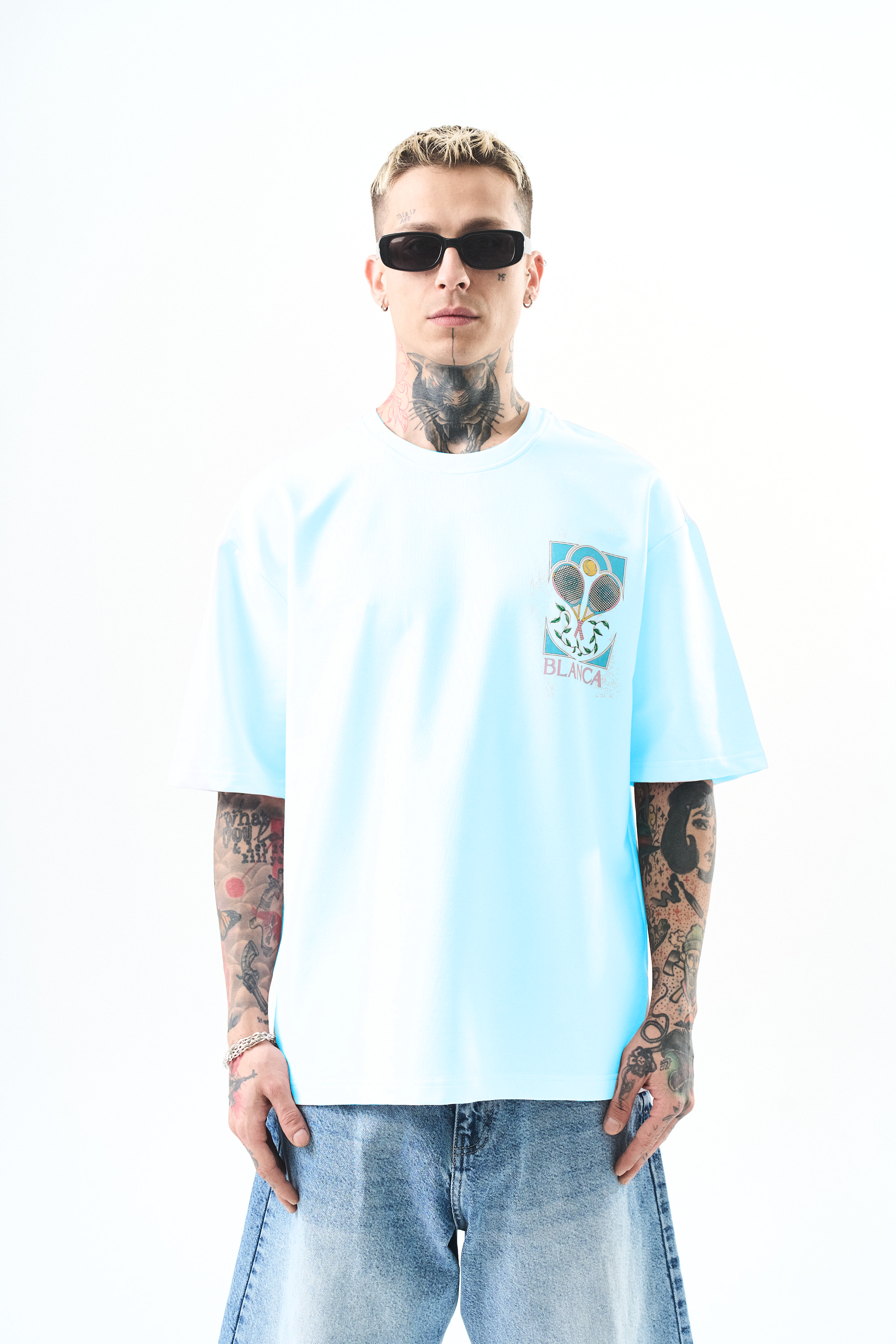 T-shirt Blanca raquette bleu
