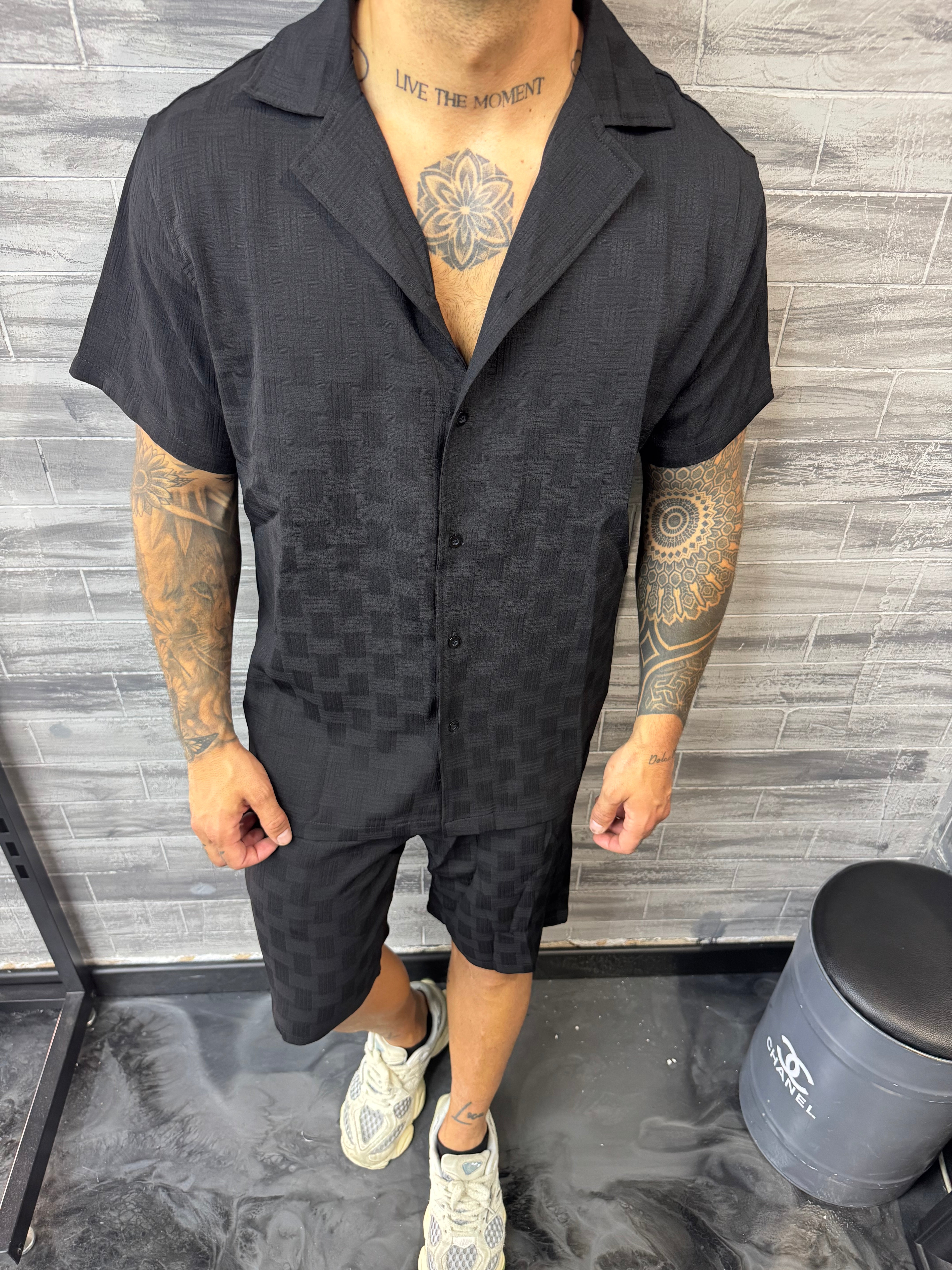 Ensemble Malta short + chemise noir