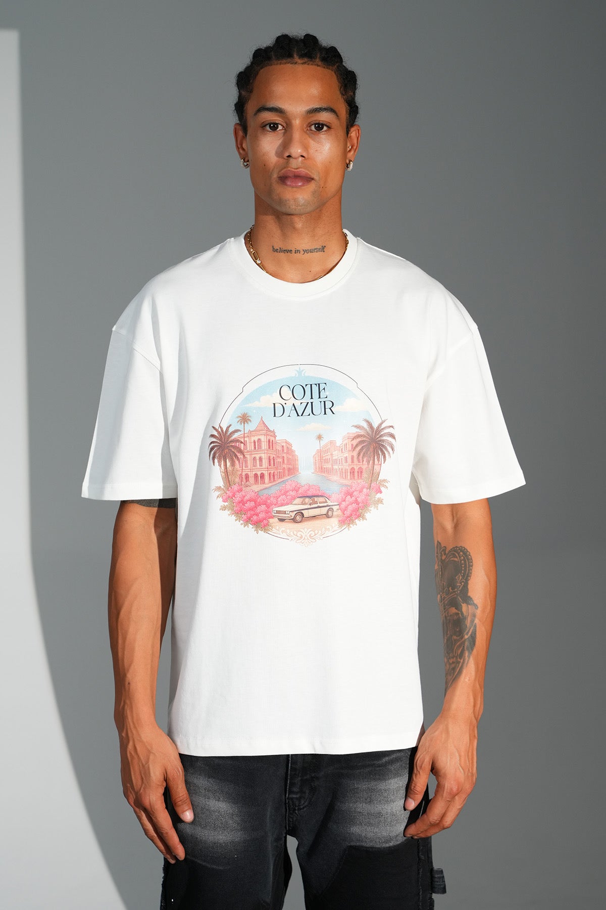 T-Shirt côte d’Azur blanc