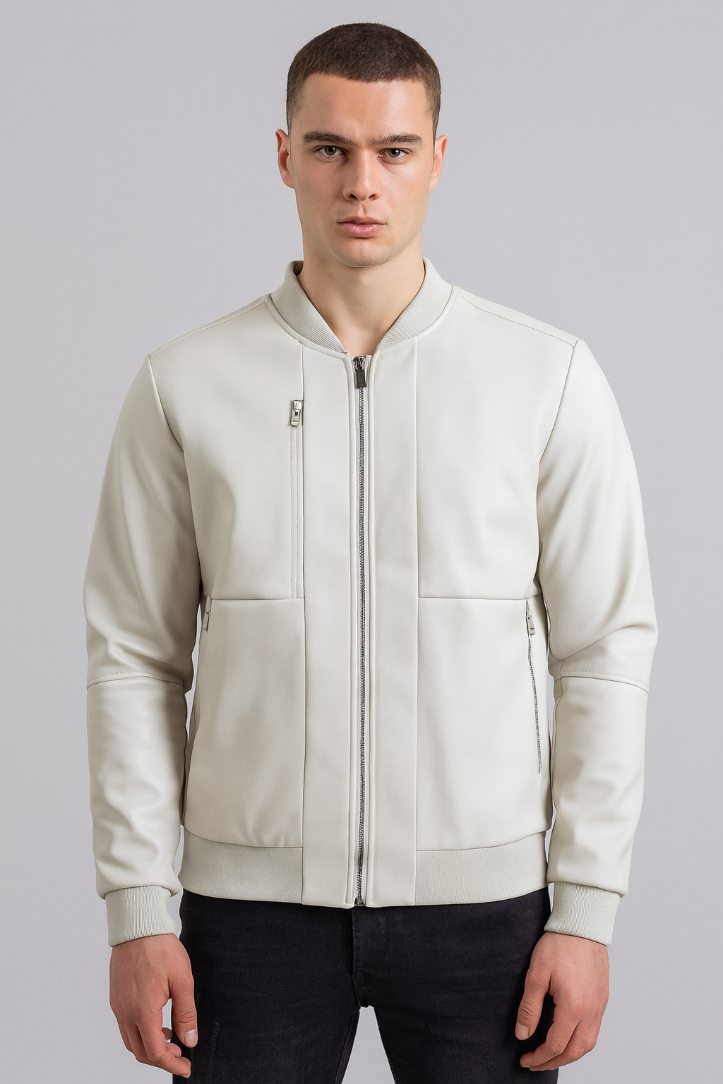 Veste Simili cuir crème