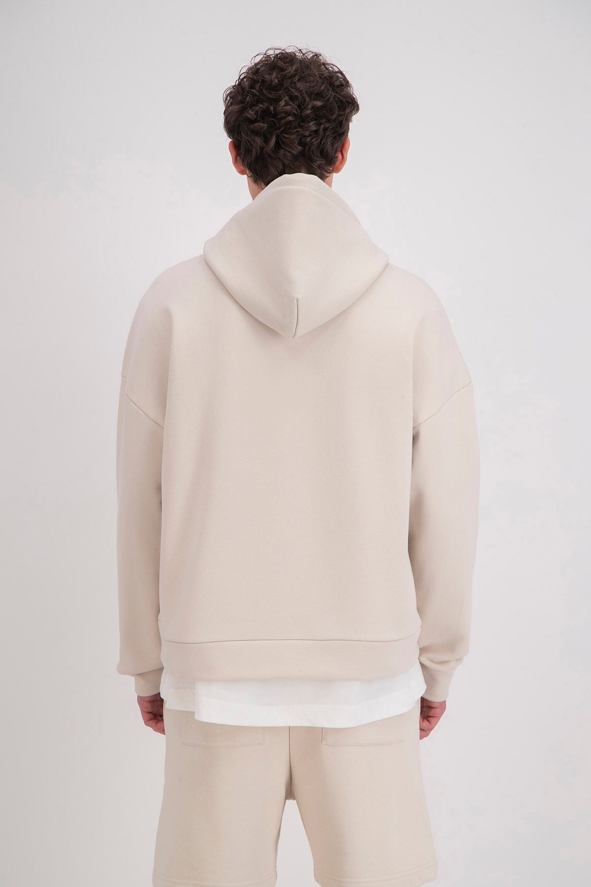 Veste / Sweat zip capuche beige Cœur blanc