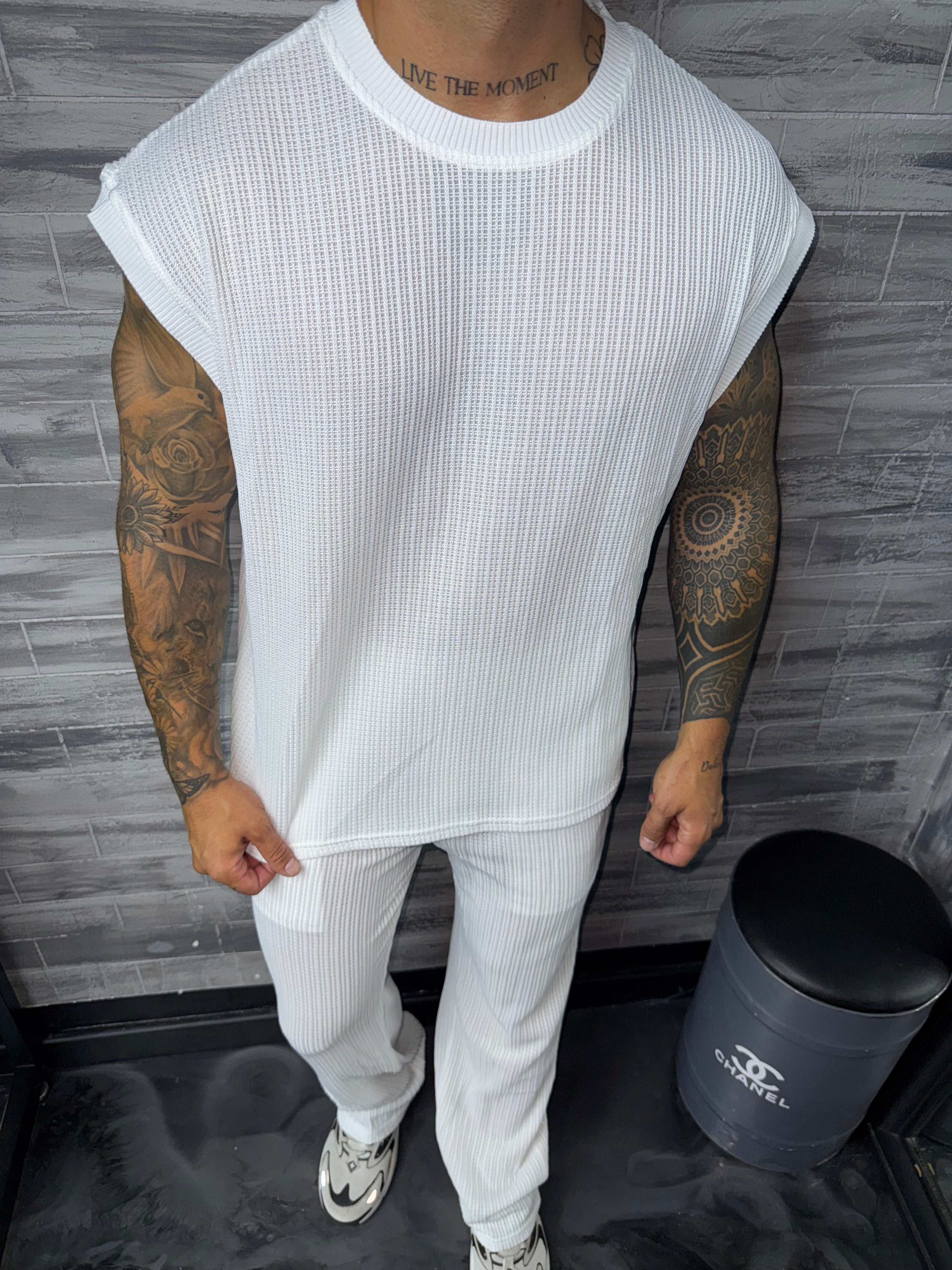 Ensemble pantalon + débardeur blanc