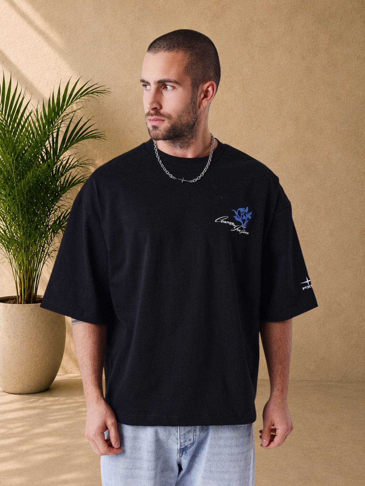 PXP - T-SHIRT FLORAL NOIR