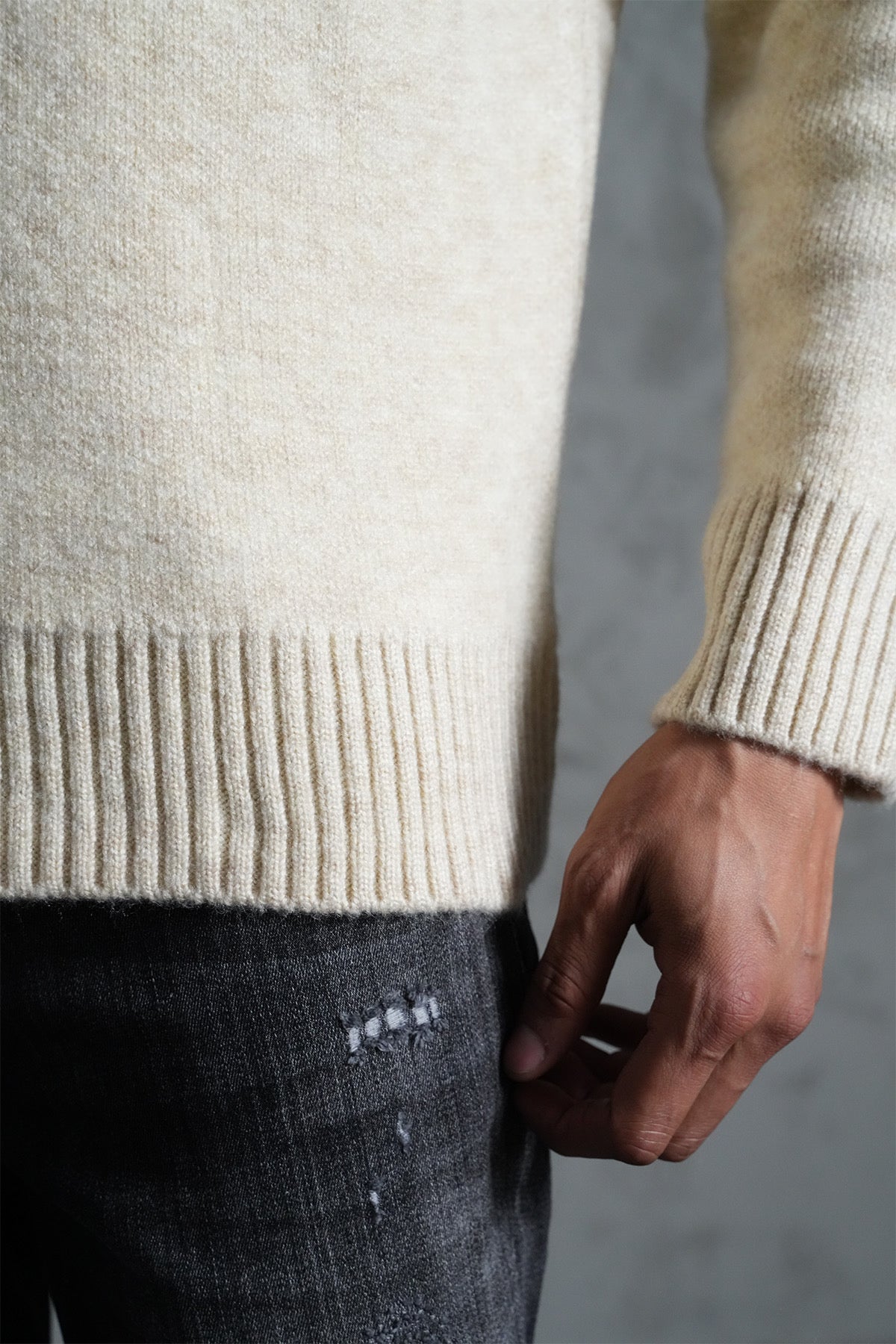 Pull maille beige Cœur