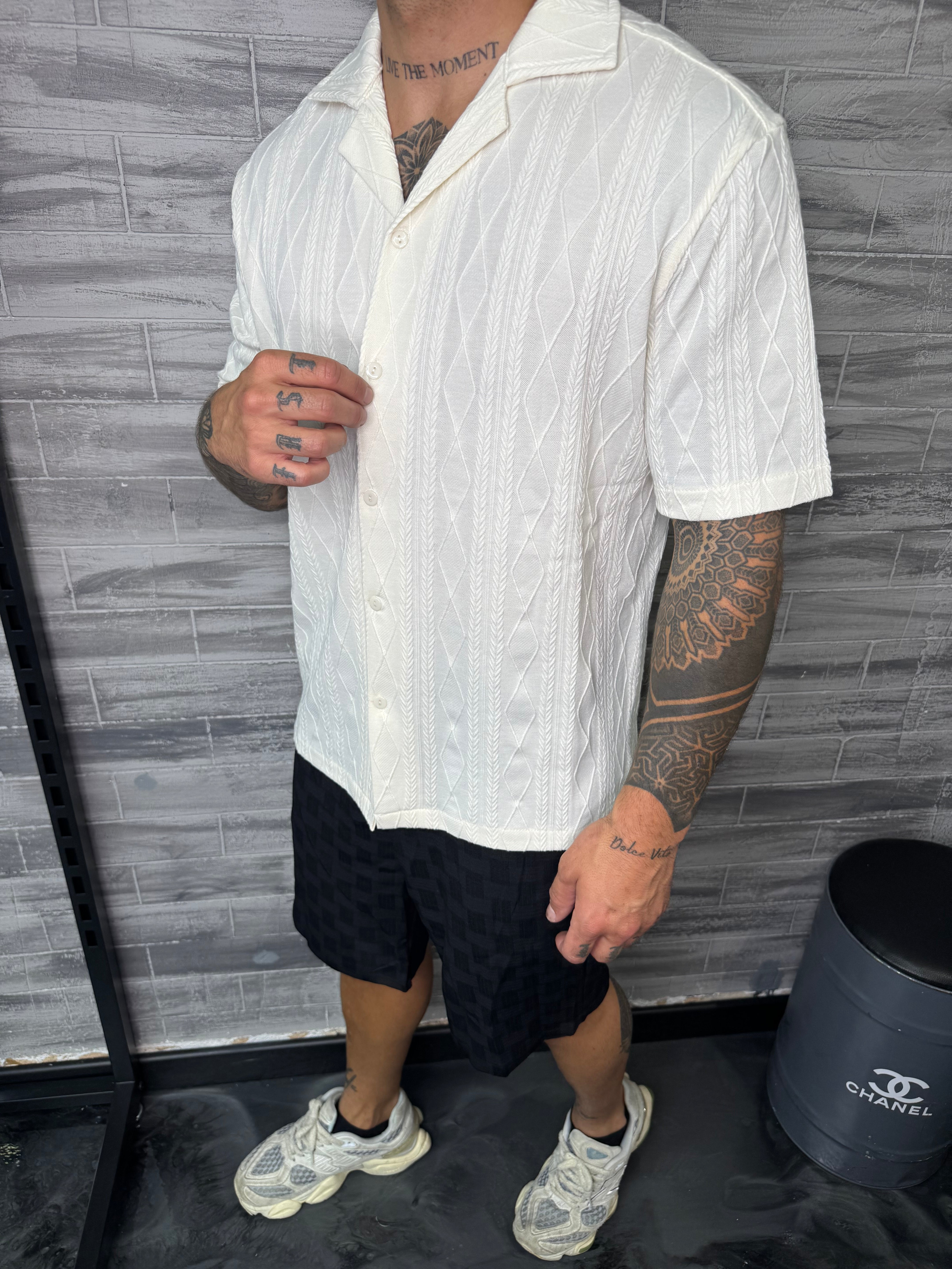 Chemise Valence M. courte blanc cassé