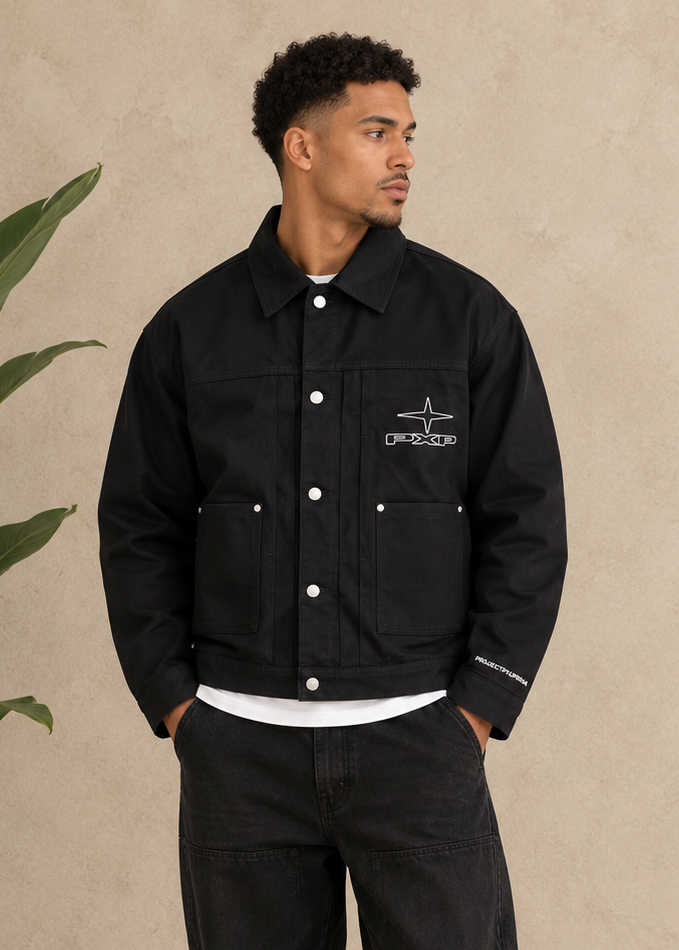 PXP - VESTE EN TOILE CLASSY NOIR