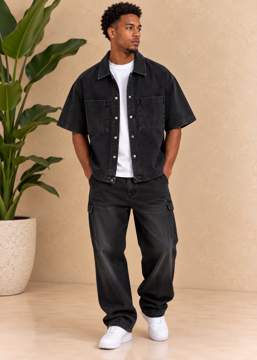 Chemise en jean noir
