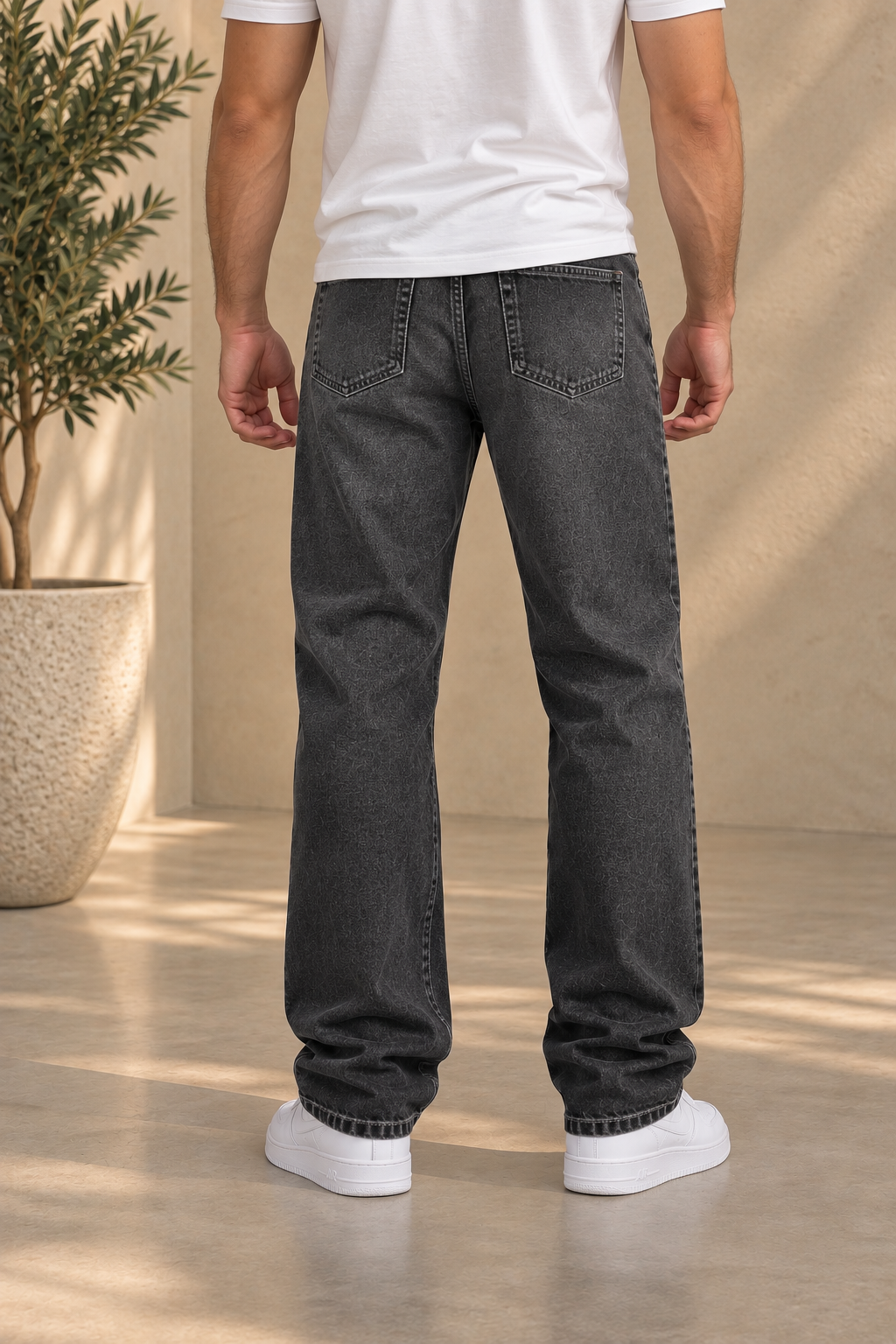 Jean regular / large gris foncé