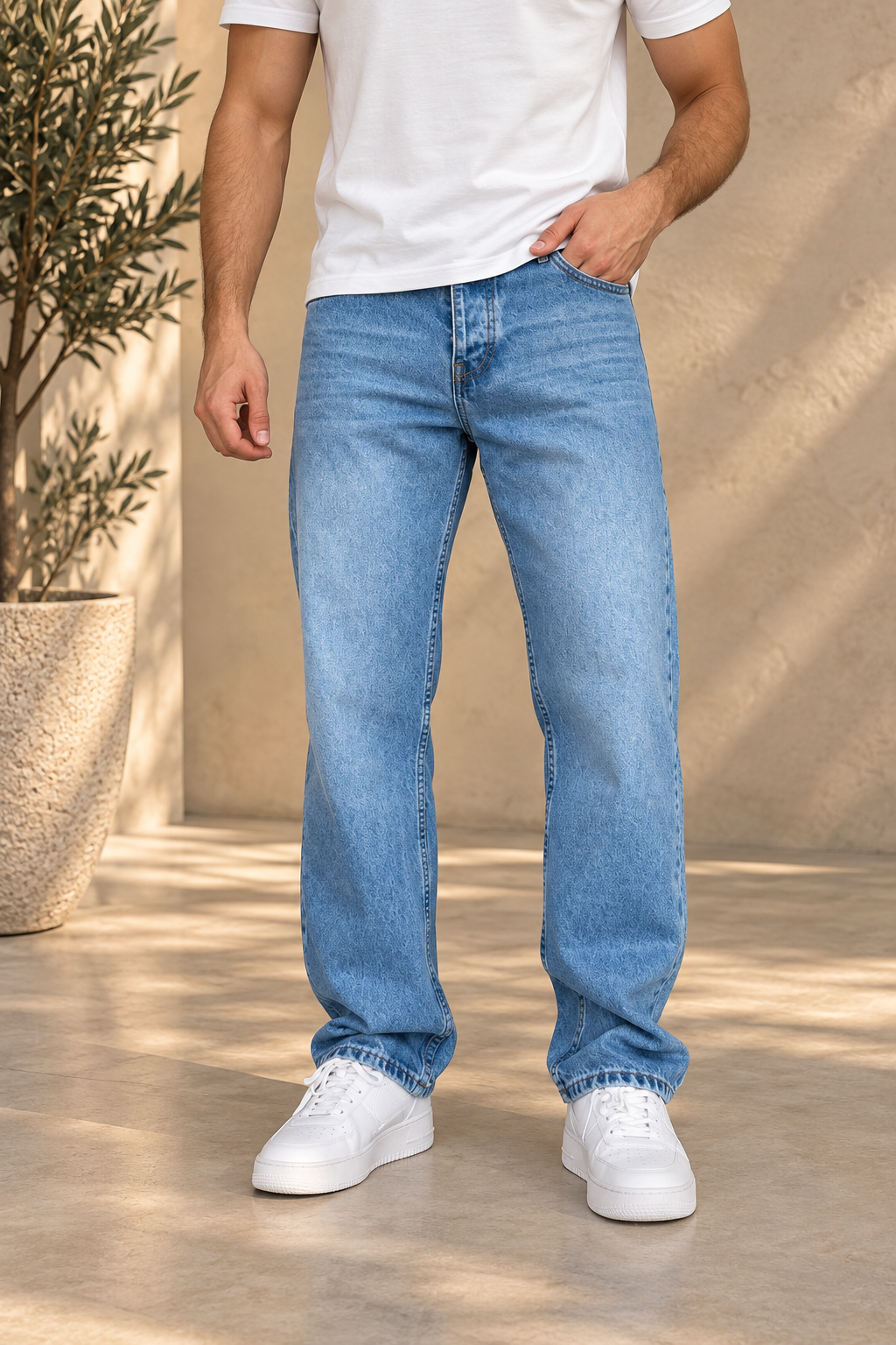 Jean regular / large bleu