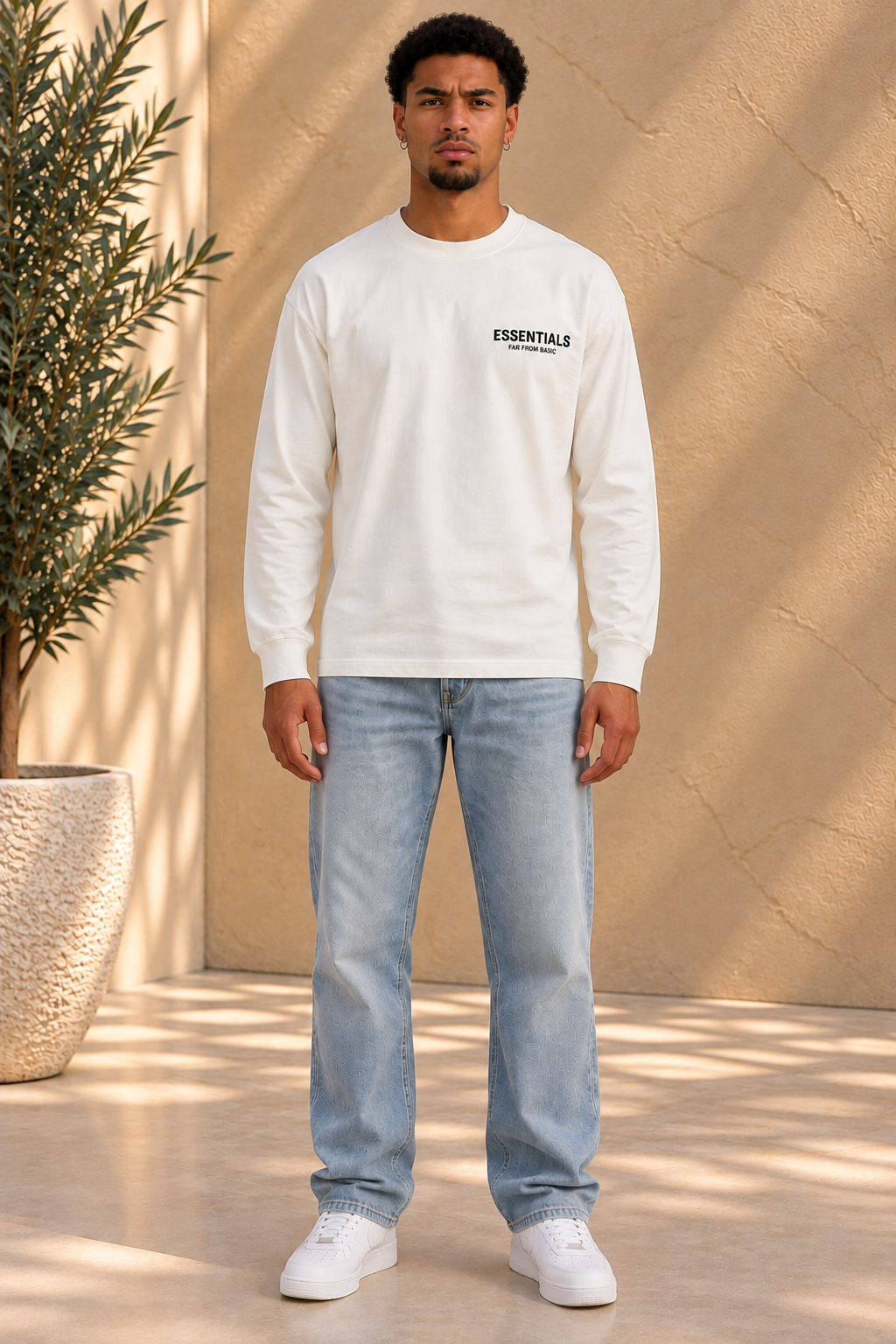 T-Shirt manche longue Essentiel Blanc