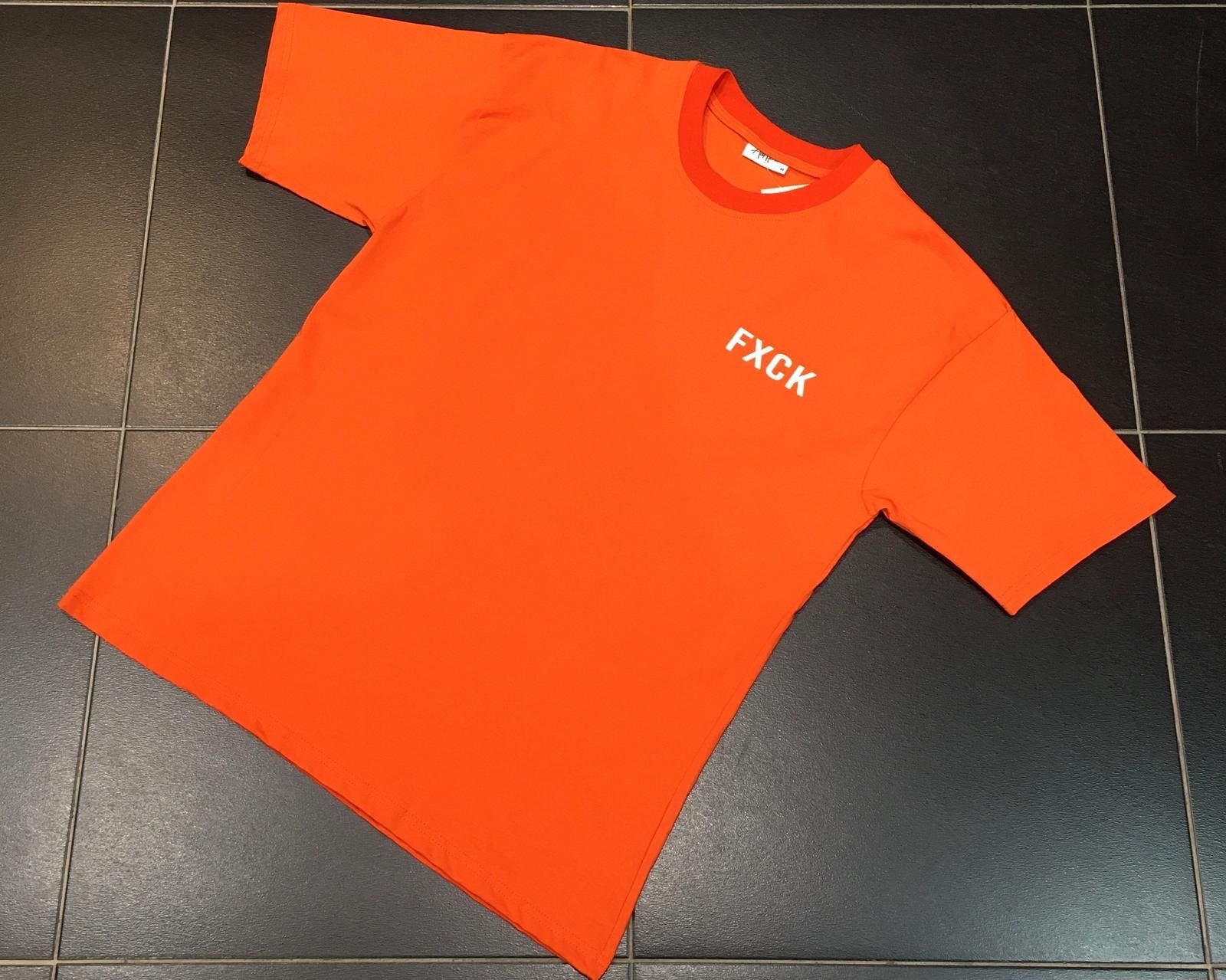 T-shirt Orange Fuck les marques