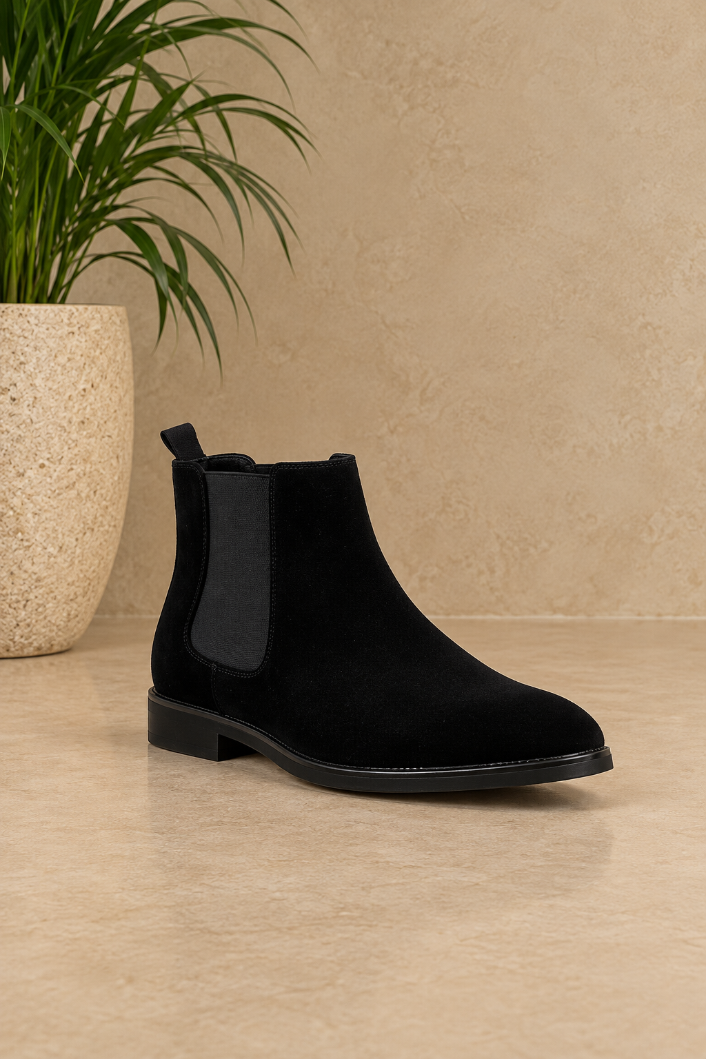 Bottines Chelsea en suédine noir