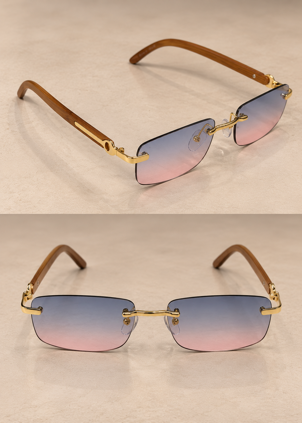 Lunette ninho bois bleu / rose