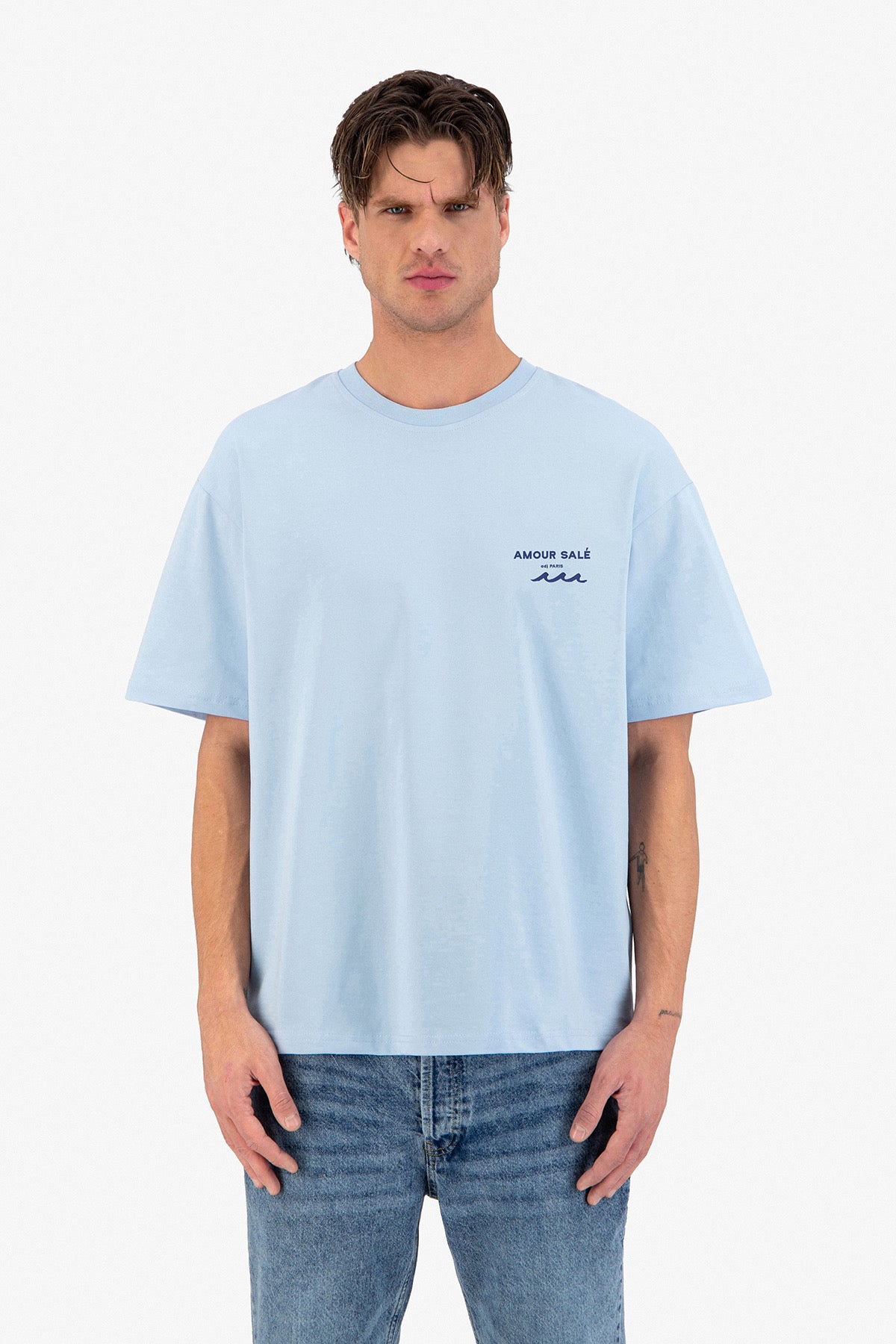 T-Shirt l’amour à la mer bleu