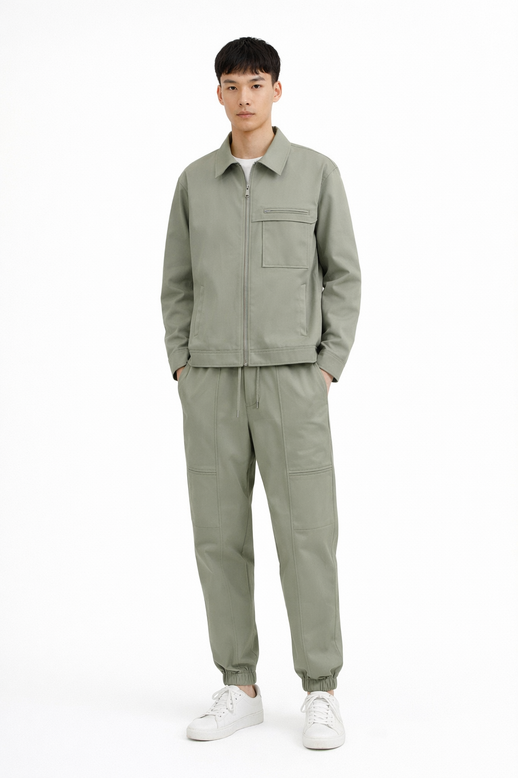 Ensemble zip imper kaki