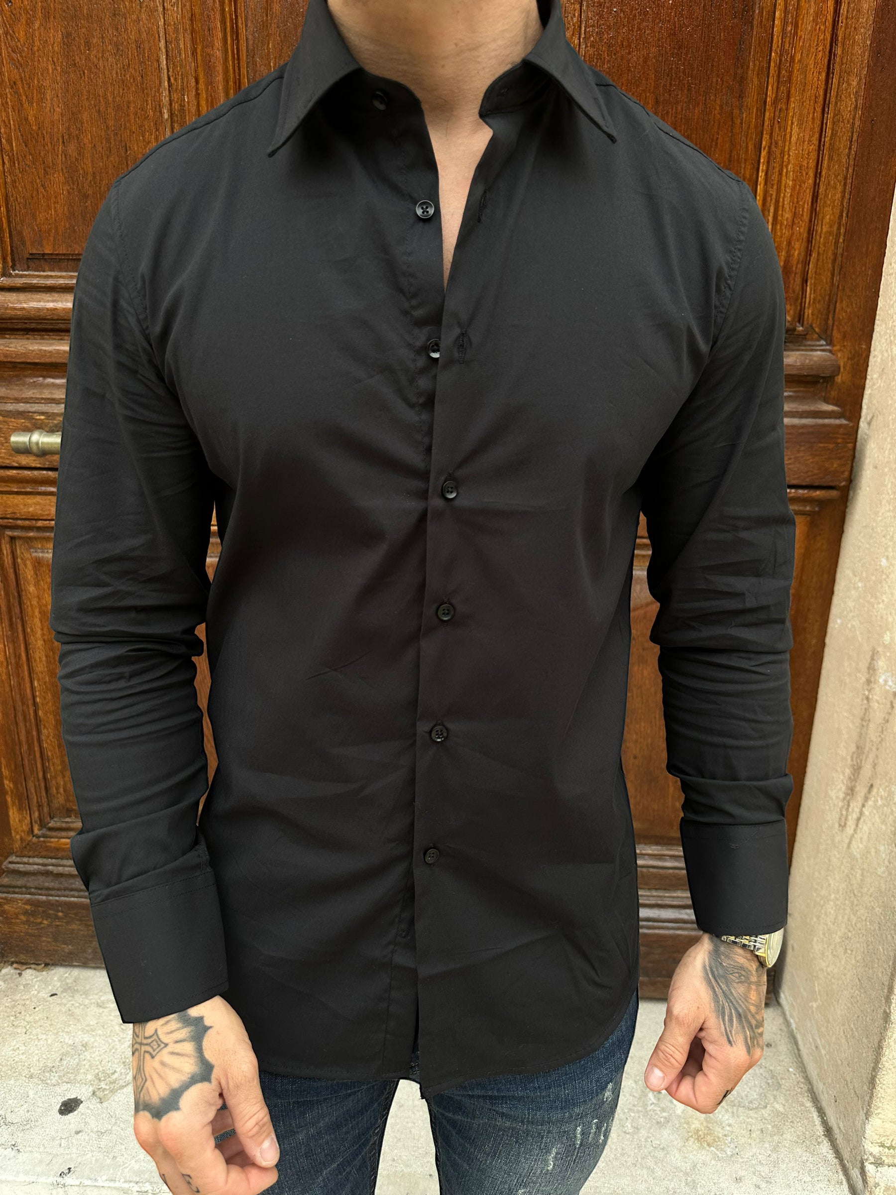 Chemise manche longue noir - Stayin