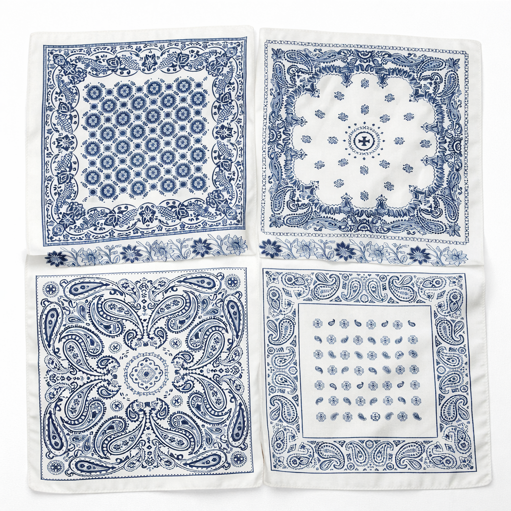 Foulard blanc / bleu