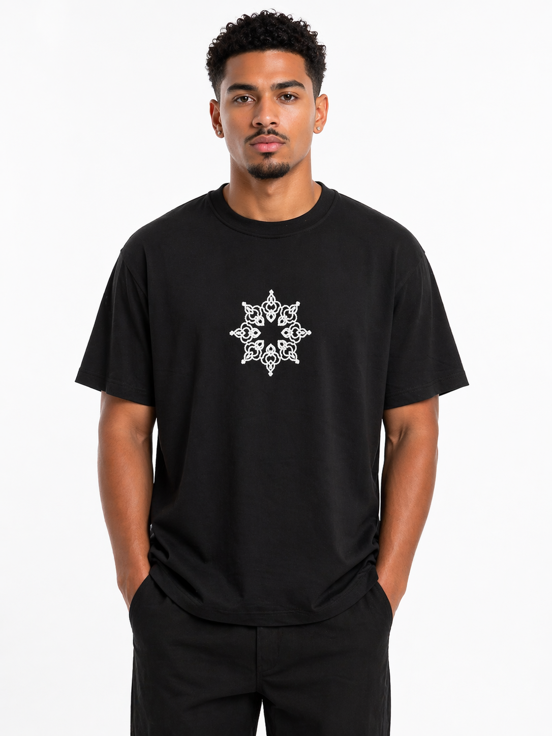 T-shirt oversize Respire brodé noir