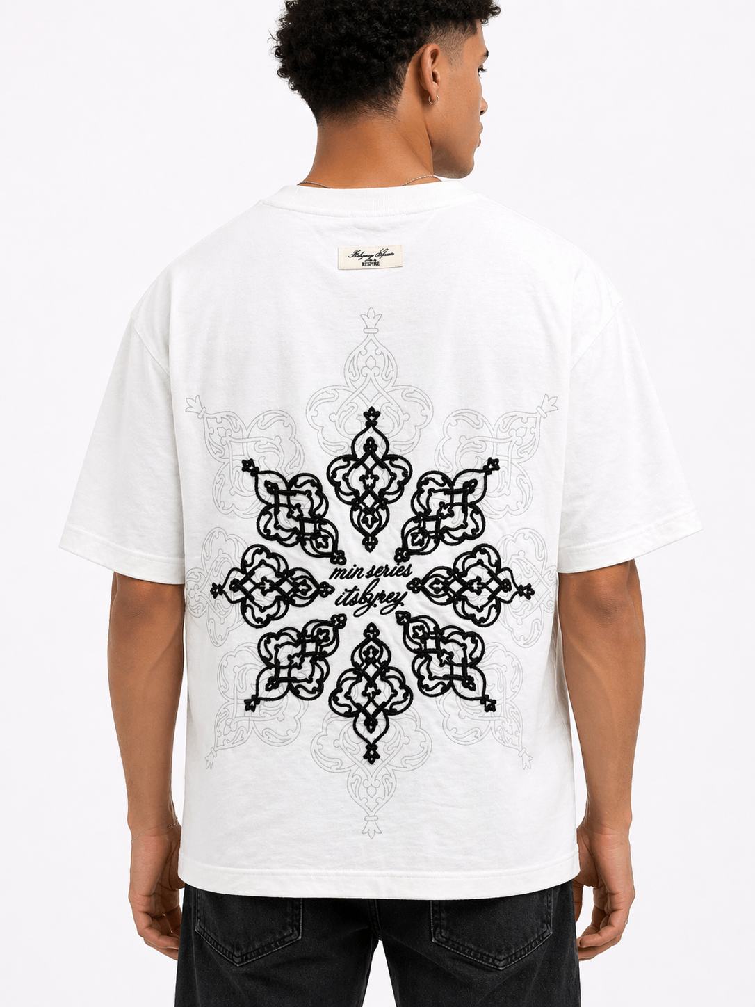 T-shirt oversize Respire brodé blanc