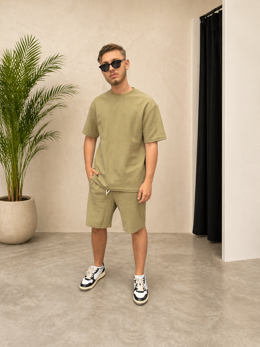 Ensemble short t-shirt kaki