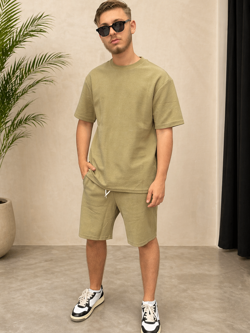 Ensemble short t-shirt kaki