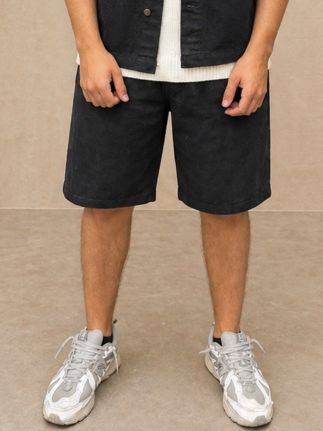 Short en jean noir