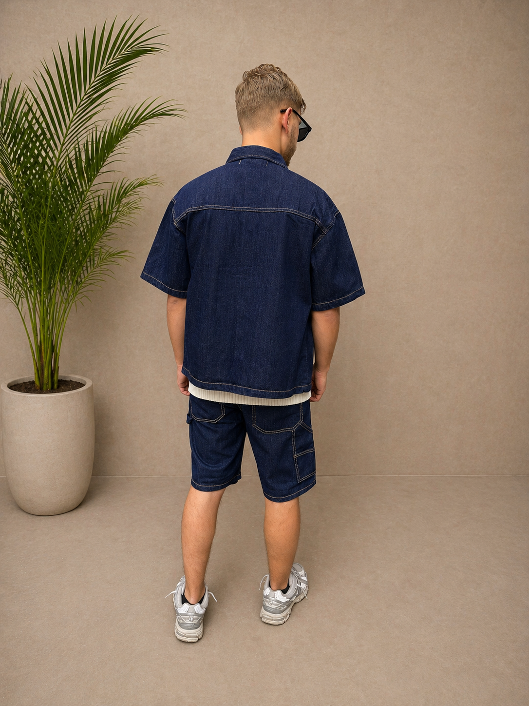 Ensemble short et chemise en jean Blue denim