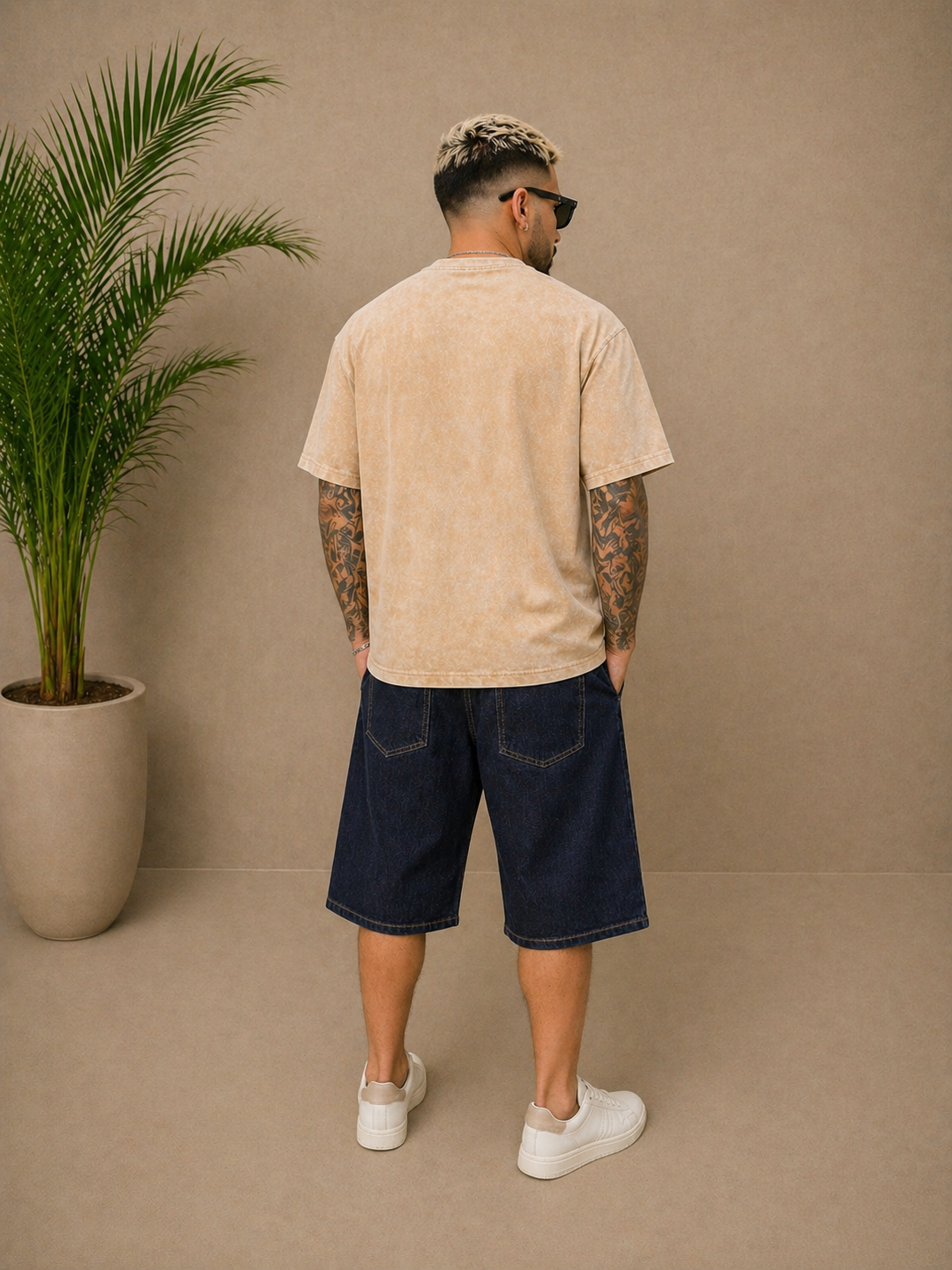Short bermuda jean brut large
