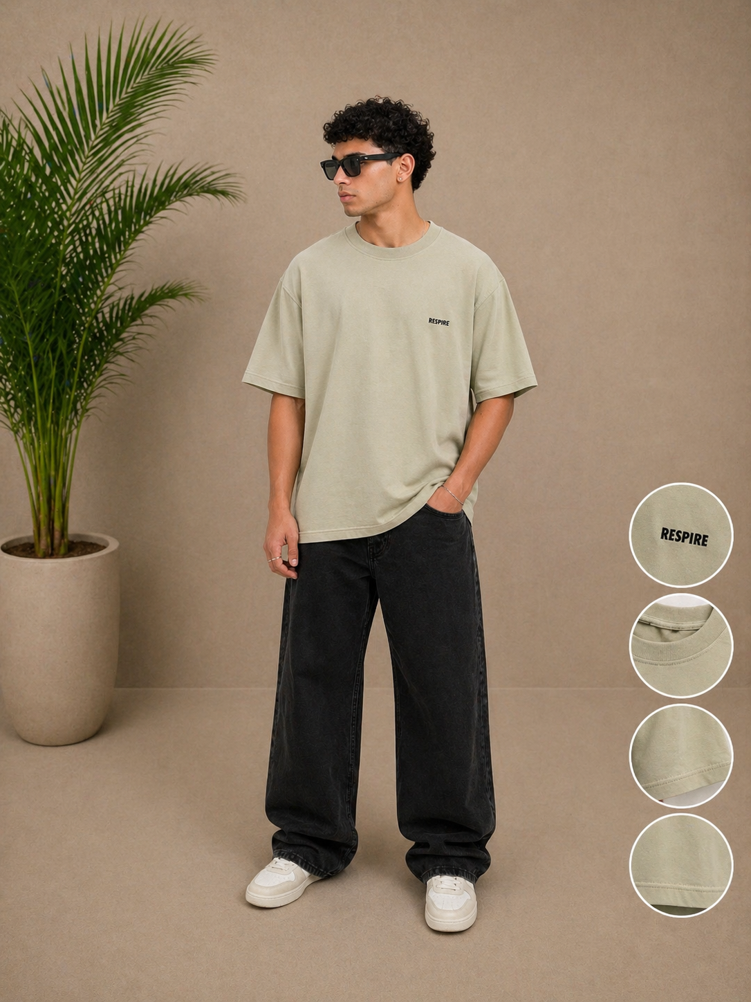 T-shirt oversize RESPIRE kaki