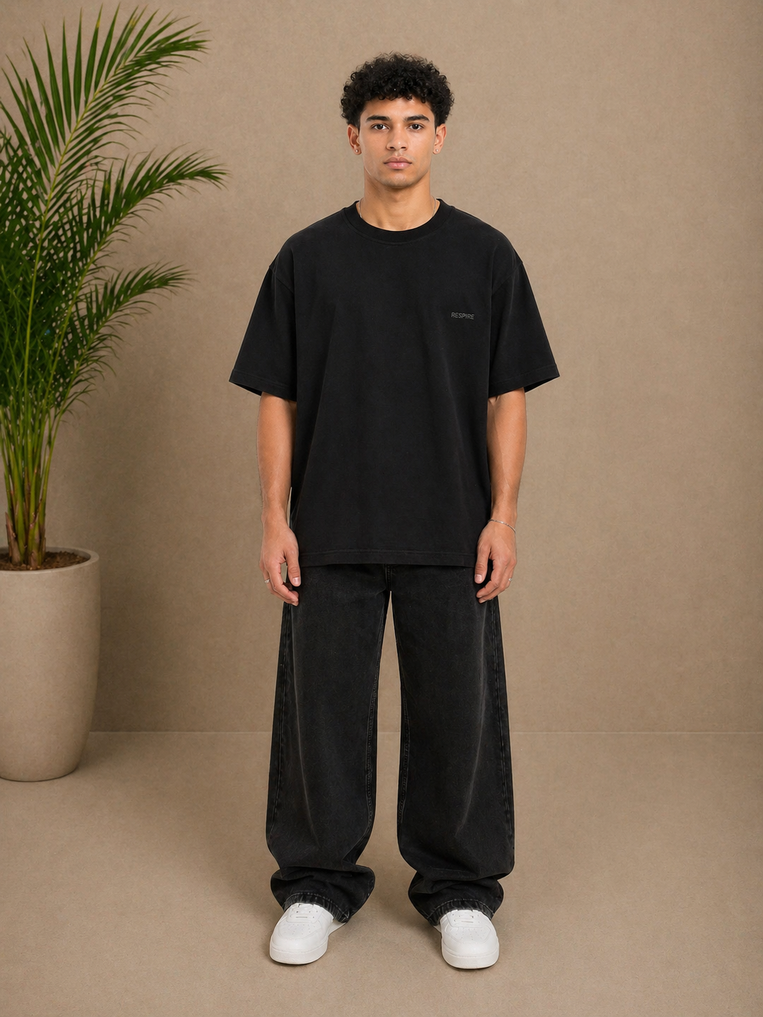 T-shirt oversize Respire noir